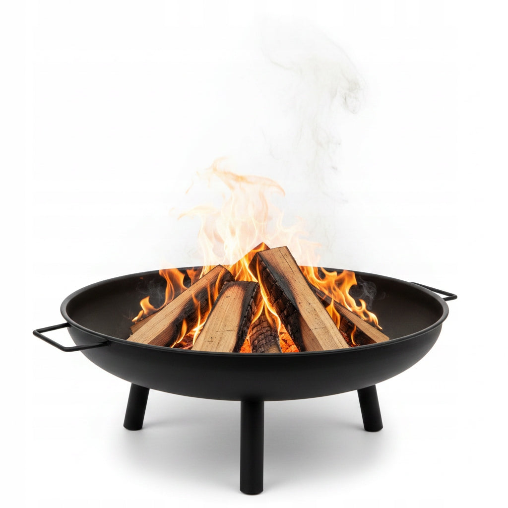 GARDEN FIREPLACE 58CM STEEL GARDEN FIREPLACE GRILL CAULDRON GRATE LARGE