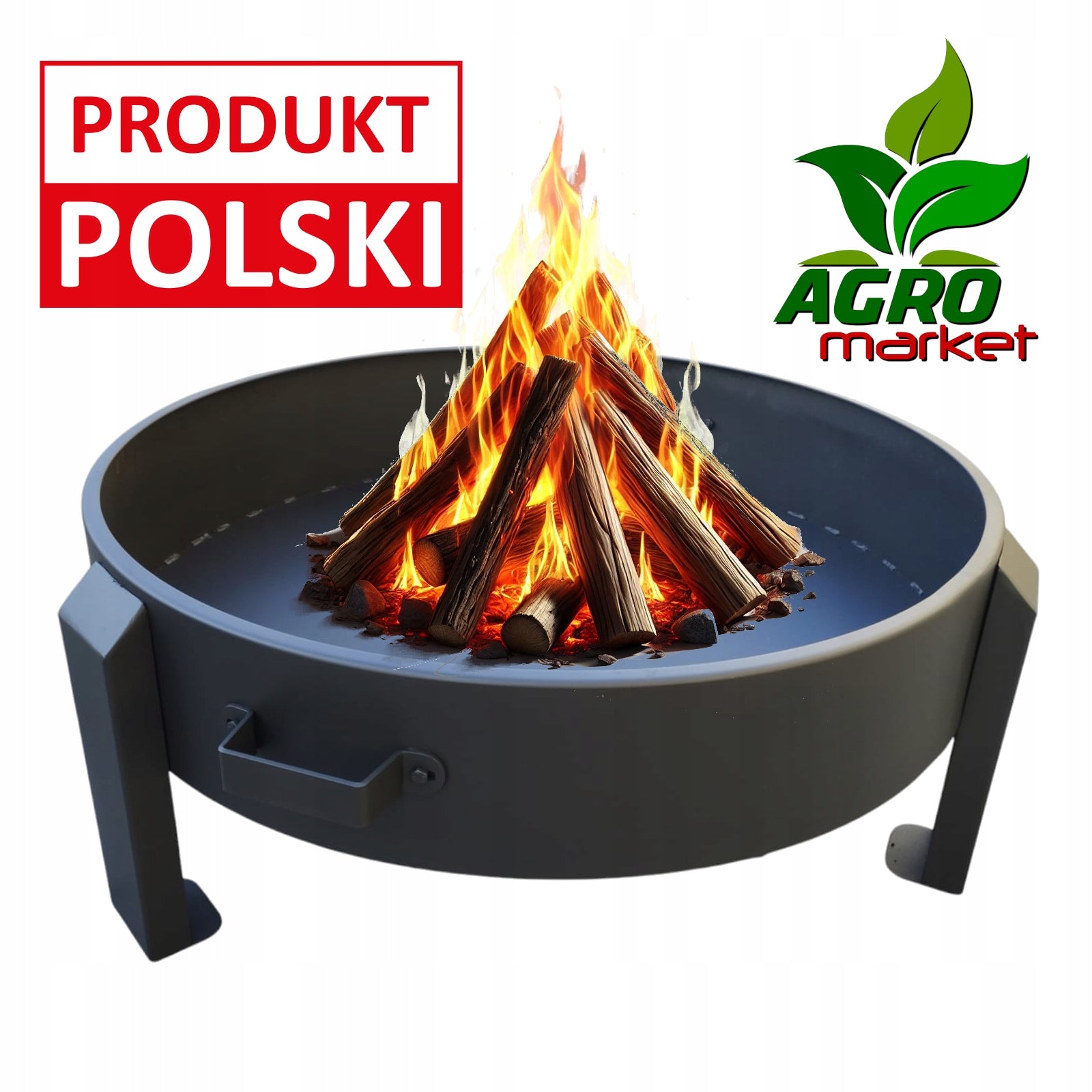 GARDEN FIREPLACE 70cm WITH HANDLES LARGE SOLID FIREPLACE GRILL Manufacturer code AM-03
