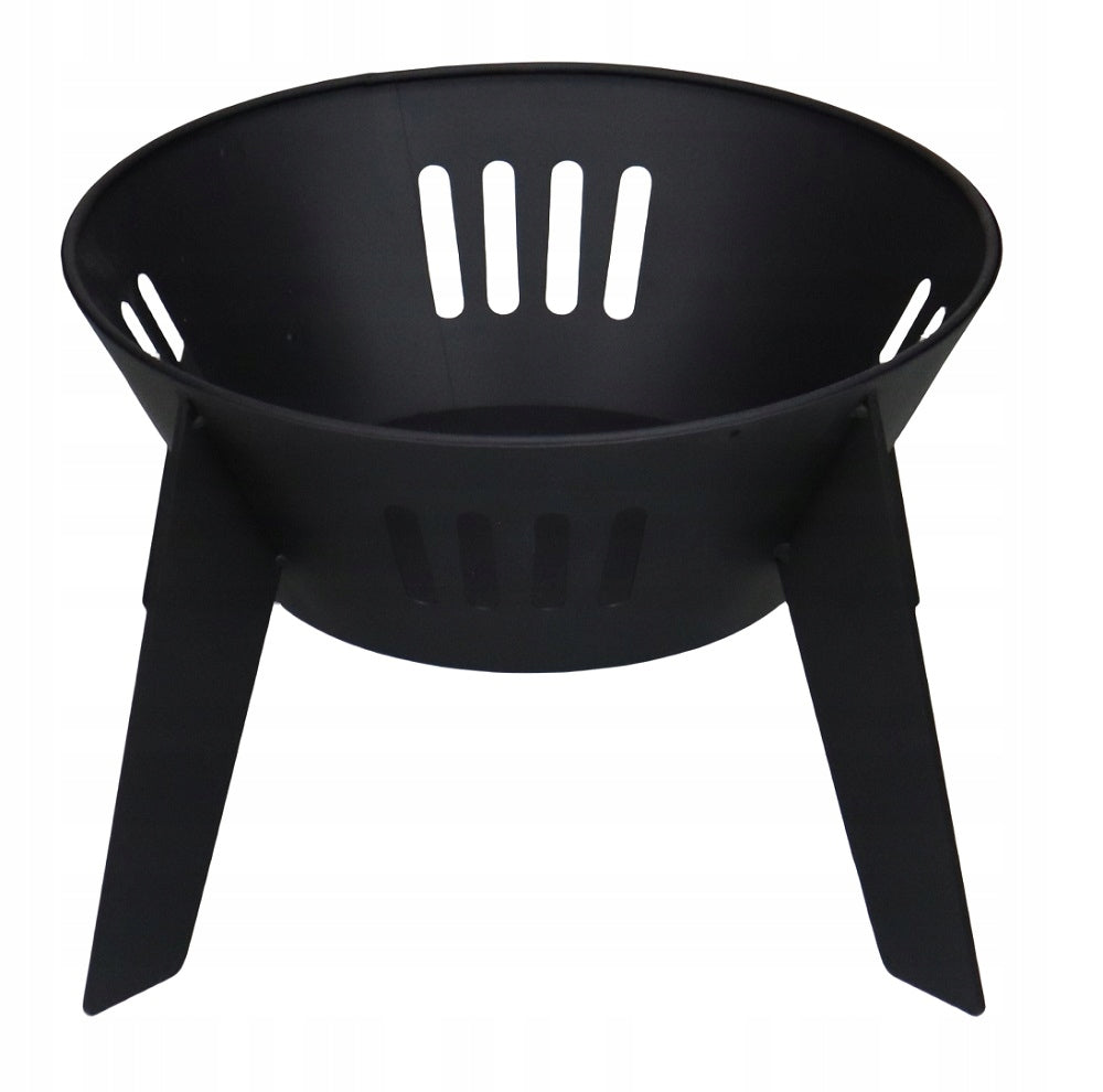 GARDEN FIREPLACE FOR FIRES STAINLESS STEEL FIREPLACE BLACK STEEL FREEBIE Grate diameter / width 45.5 cm