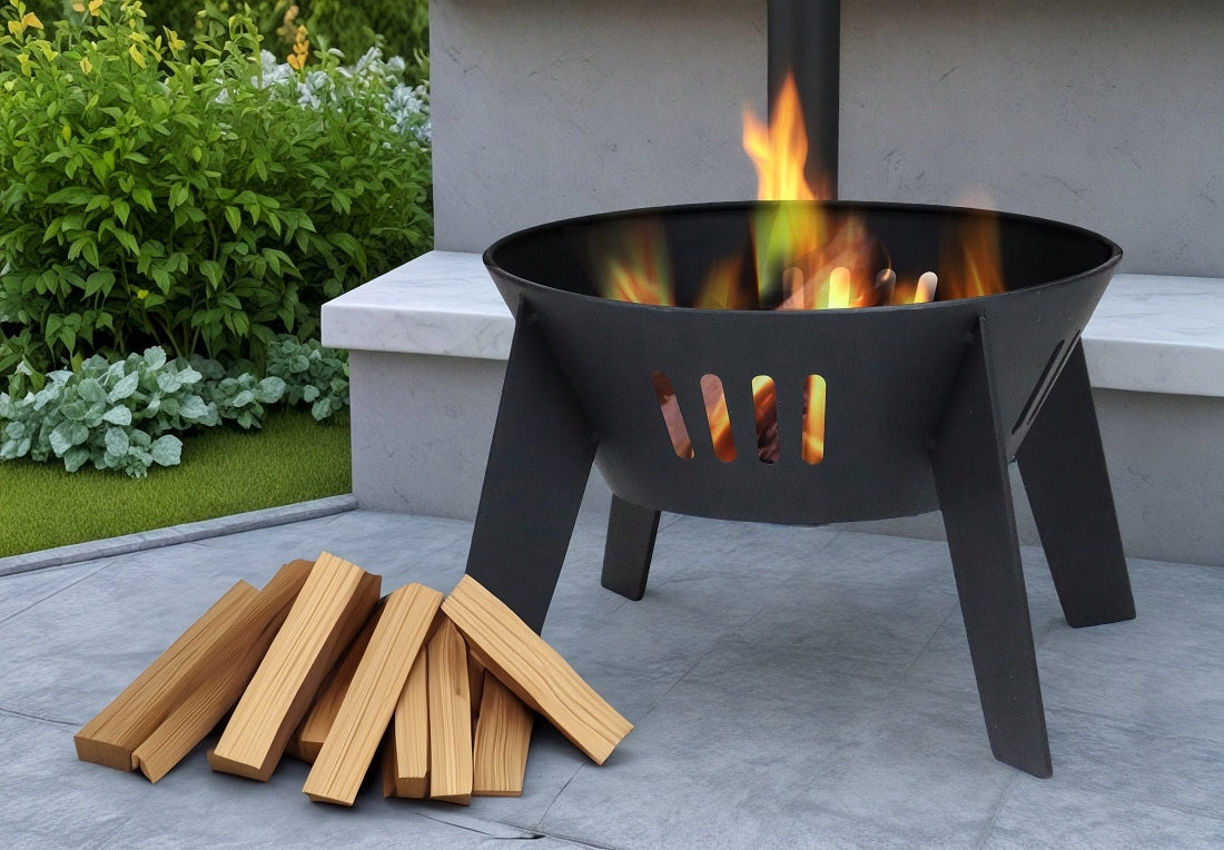GARDEN FIREPLACE FOR FIRES STAINLESS STEEL FIREPLACE BLACK STEEL FREEBIE Packaging status original