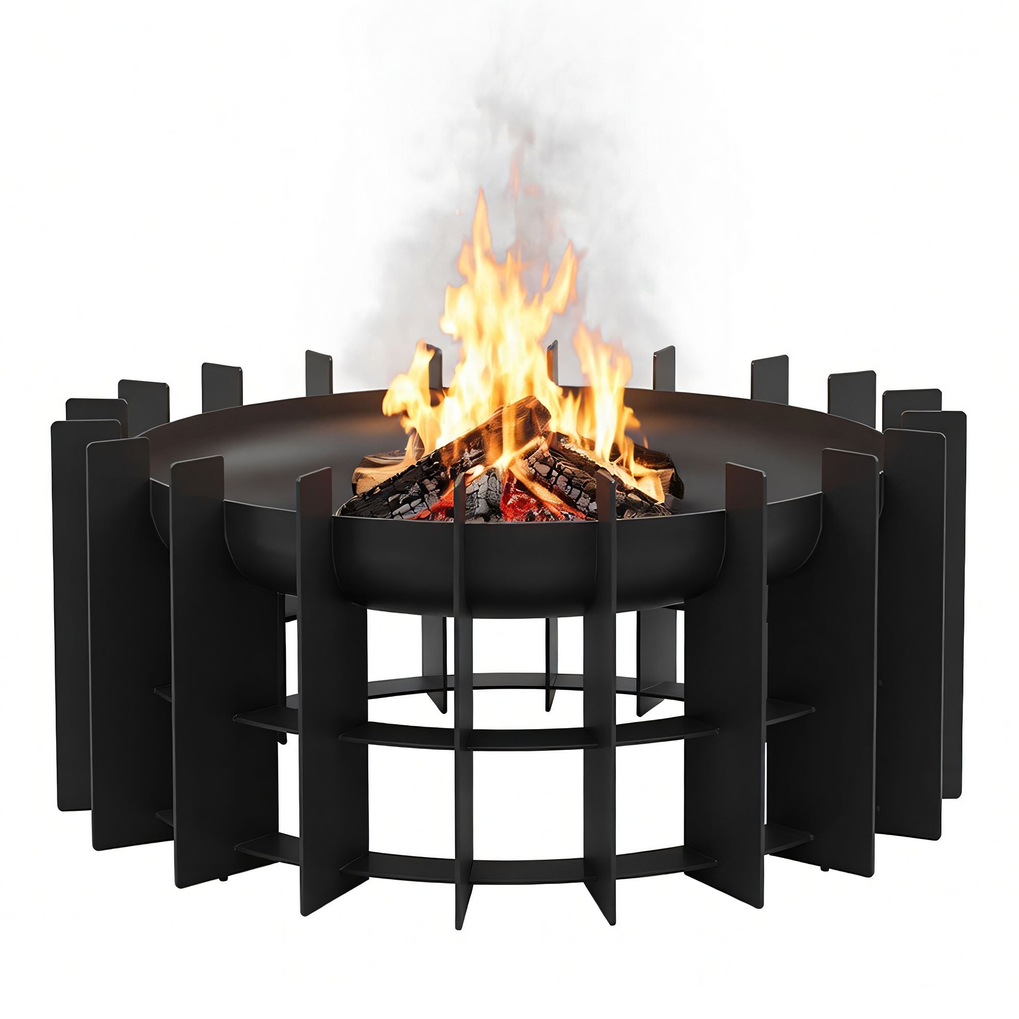 GARDEN FIREPLACE GRILL 70cm KRATKI FIREPLACE ROUND PORTABLE STEEL