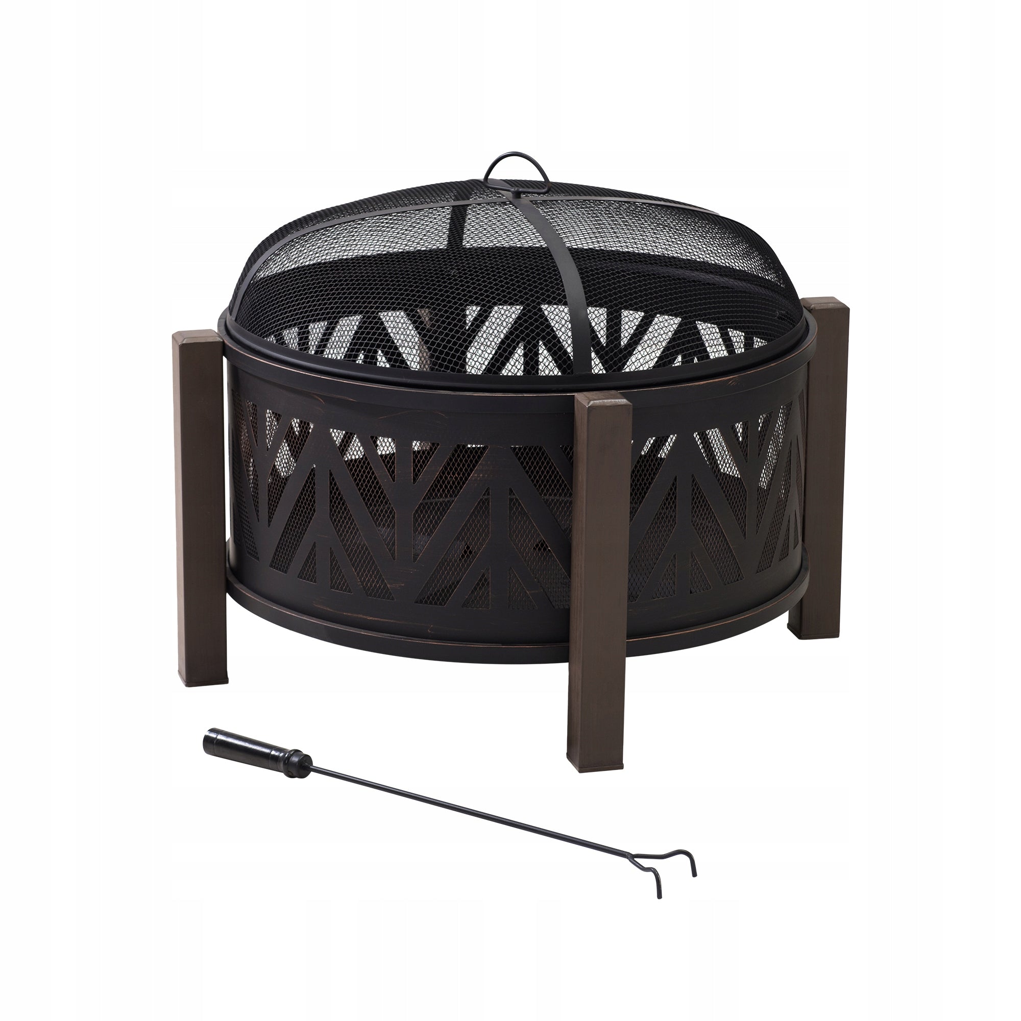 GARDEN FIREPLACE LARGE GRILL 78cm STEEL FIREPLACE PREMIUM SUNJOY