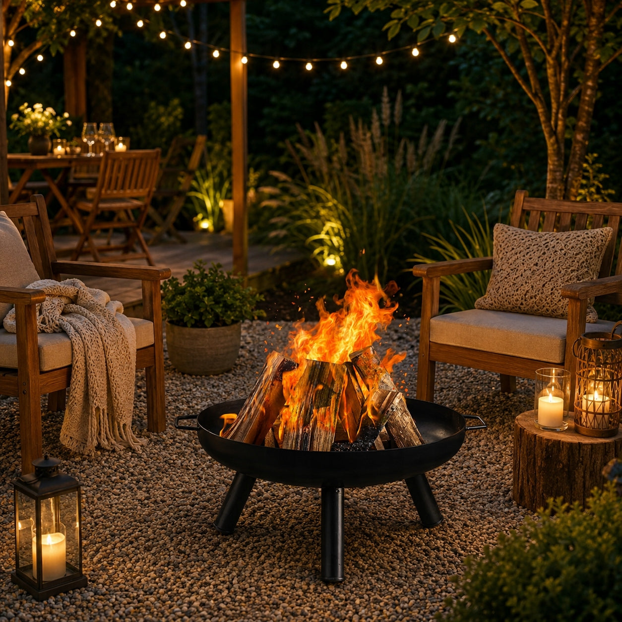 GARDEN FIREPLACE SOLID DURABLE STEEL PAINTED PERFECT FOR GRILL Product height 23 cm