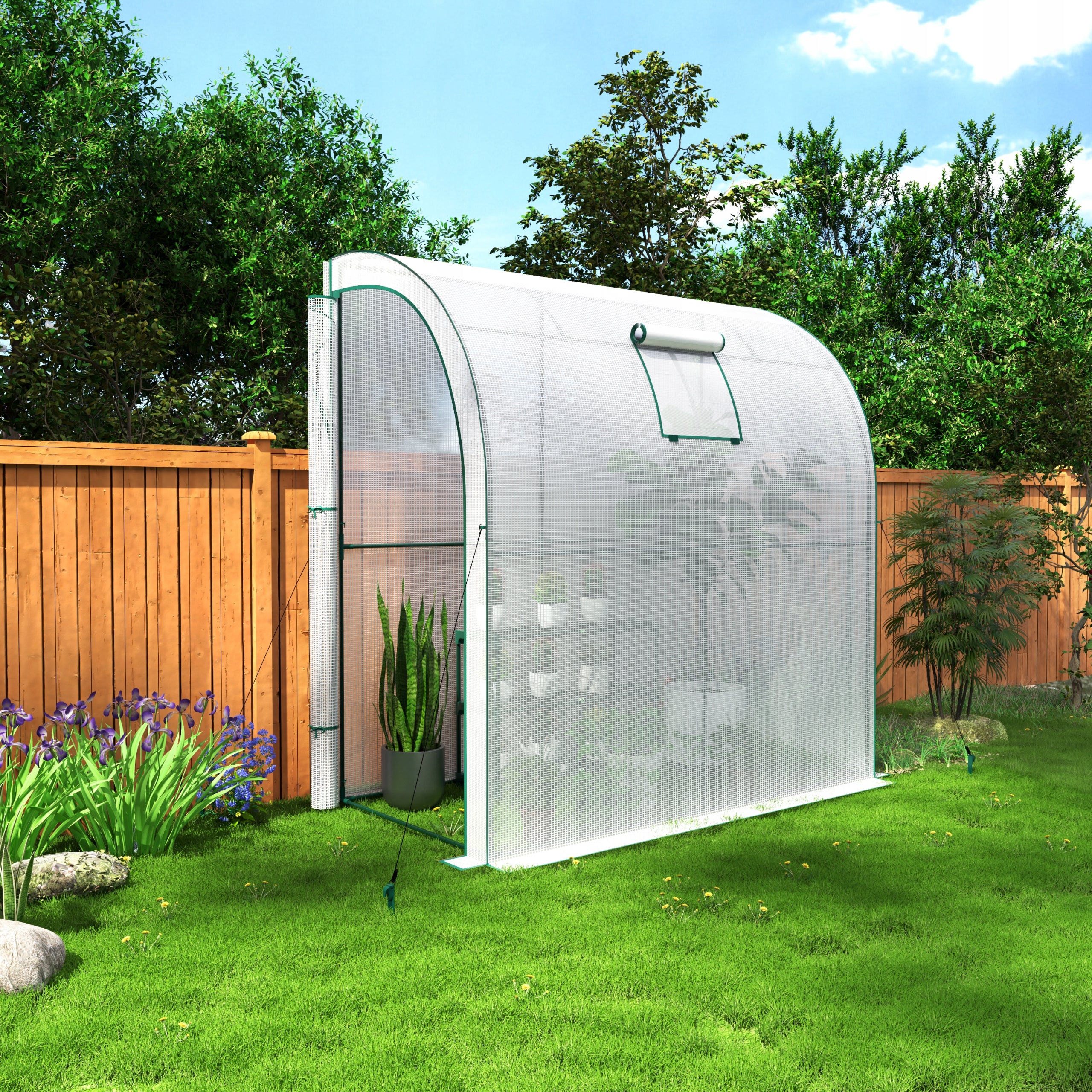 GARDEN FOIL TUNNEL GREENHOUSE 2x1x2 UV-4 WALL FOIL WITH SHELVES Manufacturer KANWOD