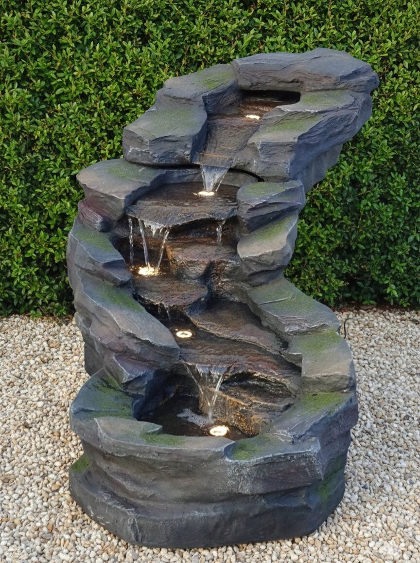 GARDEN FOUNTAIN " CASCADE " - DECORATION ! 135 cm ! LED lighting!! Manufacturer code FF4024