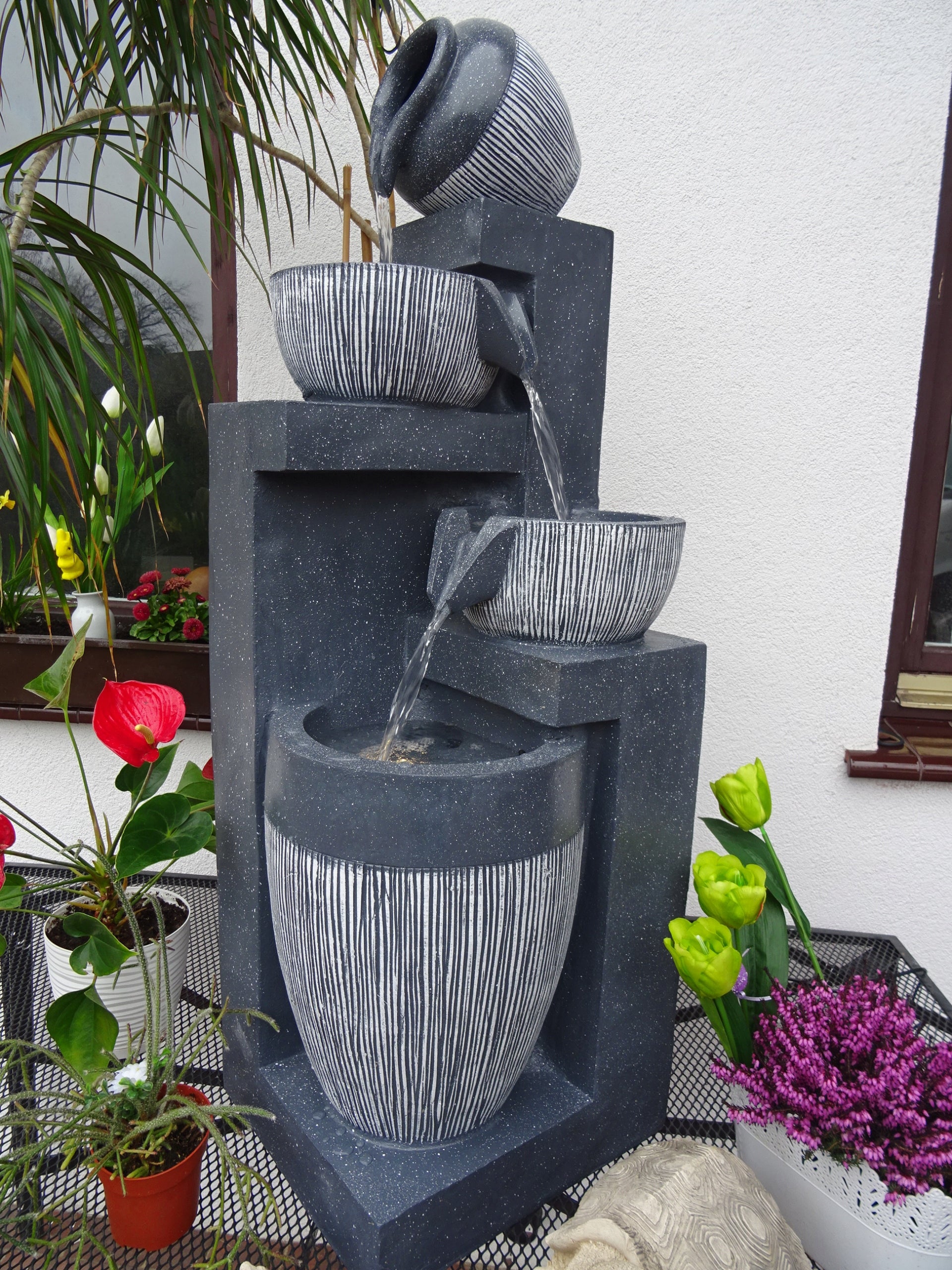 GARDEN FOUNTAIN - DECORATIVE " A D A " H.117cm ! LED axis !