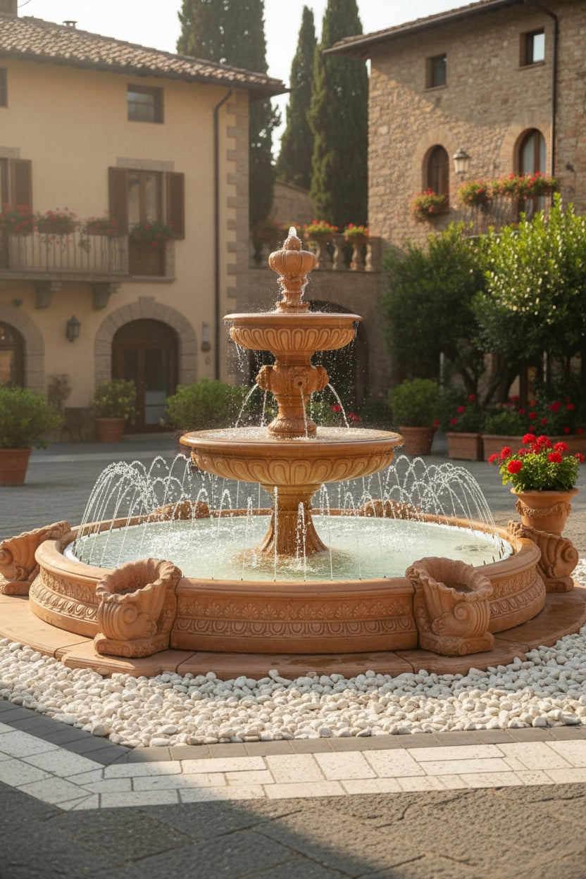GARDEN FOUNTAIN LARGE FIORE FROM CONGLOMERATE CONCRETE GARDEN FIGURE Manufacturer code 1112