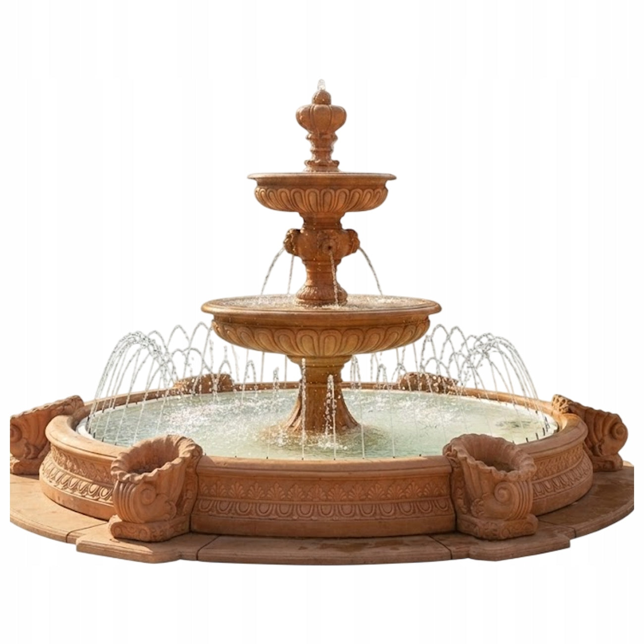 GARDEN FOUNTAIN LARGE FIORE FROM CONGLOMERATE CONCRETE GARDEN FIGURE
