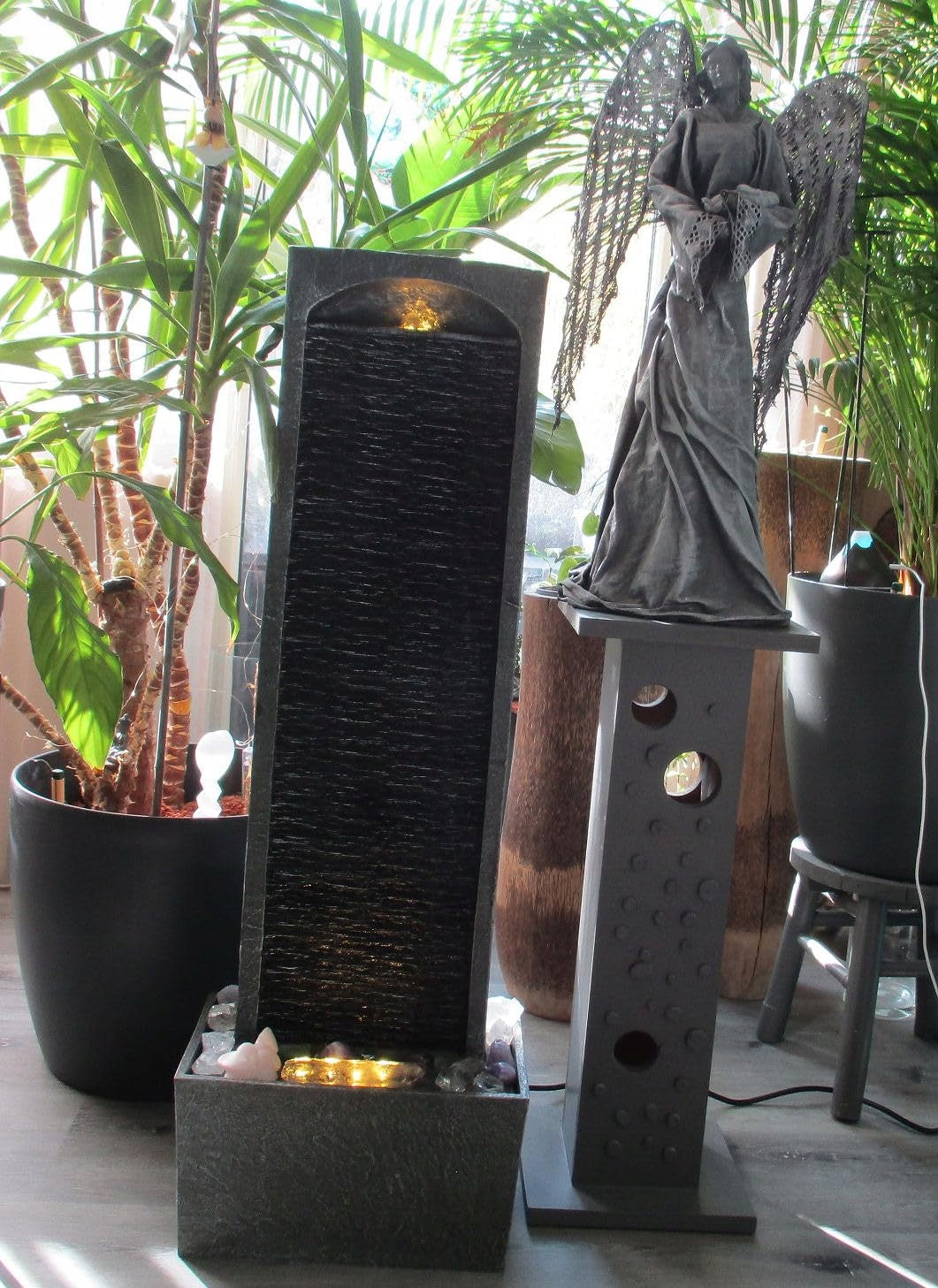 GARDEN FOUNTAIN WATERFALL WITH LIGHTING DECORATION FOR GARDEN TERRACE 98 CM Kind other