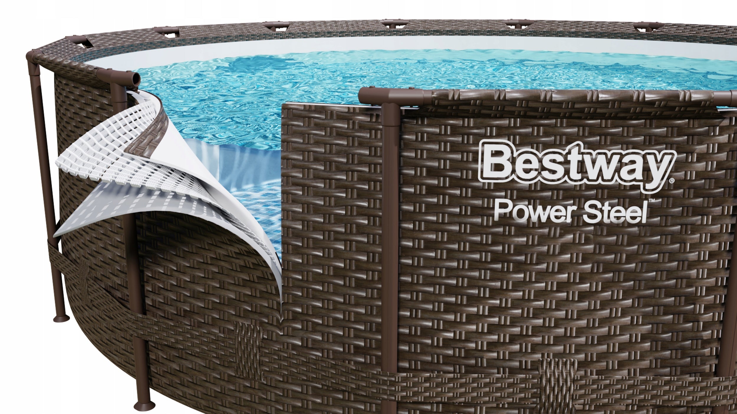 GARDEN FRAME POOL FAMILY ROUND 366x100cm Bestway SET 10in1 Volume 9150 l