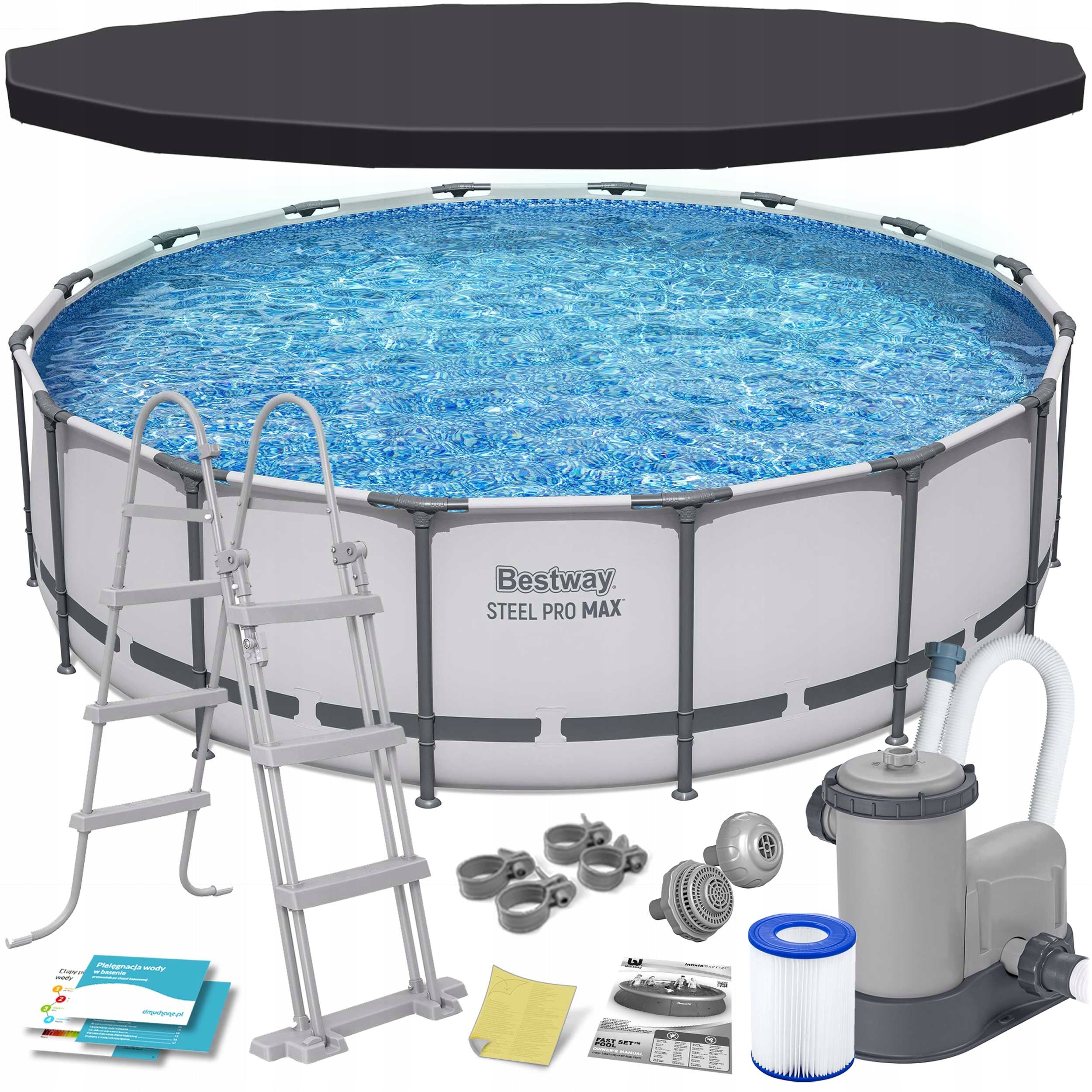 GARDEN FRAME POOL ROUND FAMILY 488x122cm SET 11in1 BESTWAY