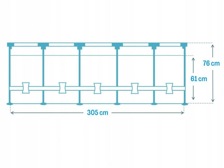 GARDEN FRAME POOL WITH PUMP 305x76 cm SET RATAN MODEL 2026 Series Summer Waves