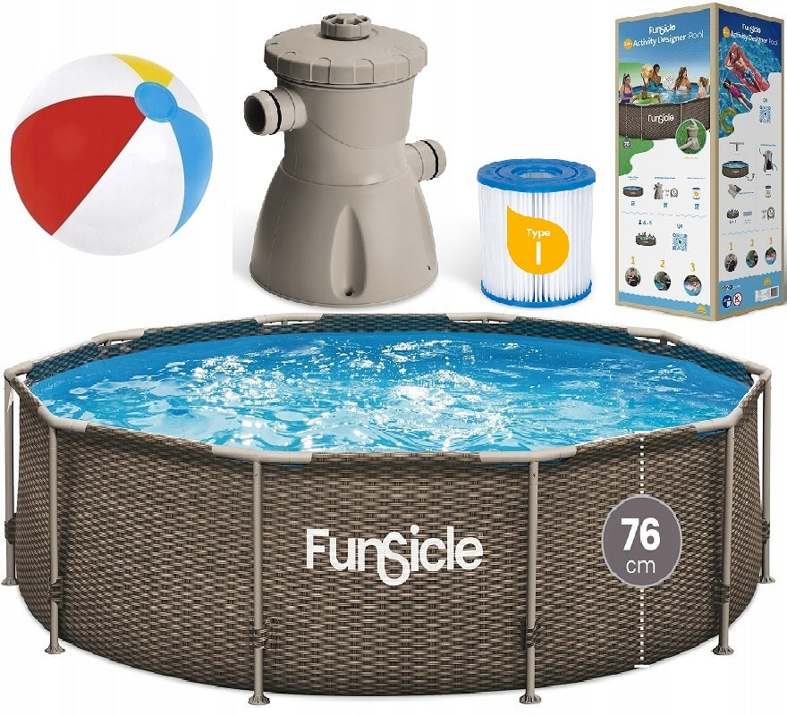 GARDEN FRAME POOL WITH PUMP 305x76 cm SET RATAN MODEL 2026