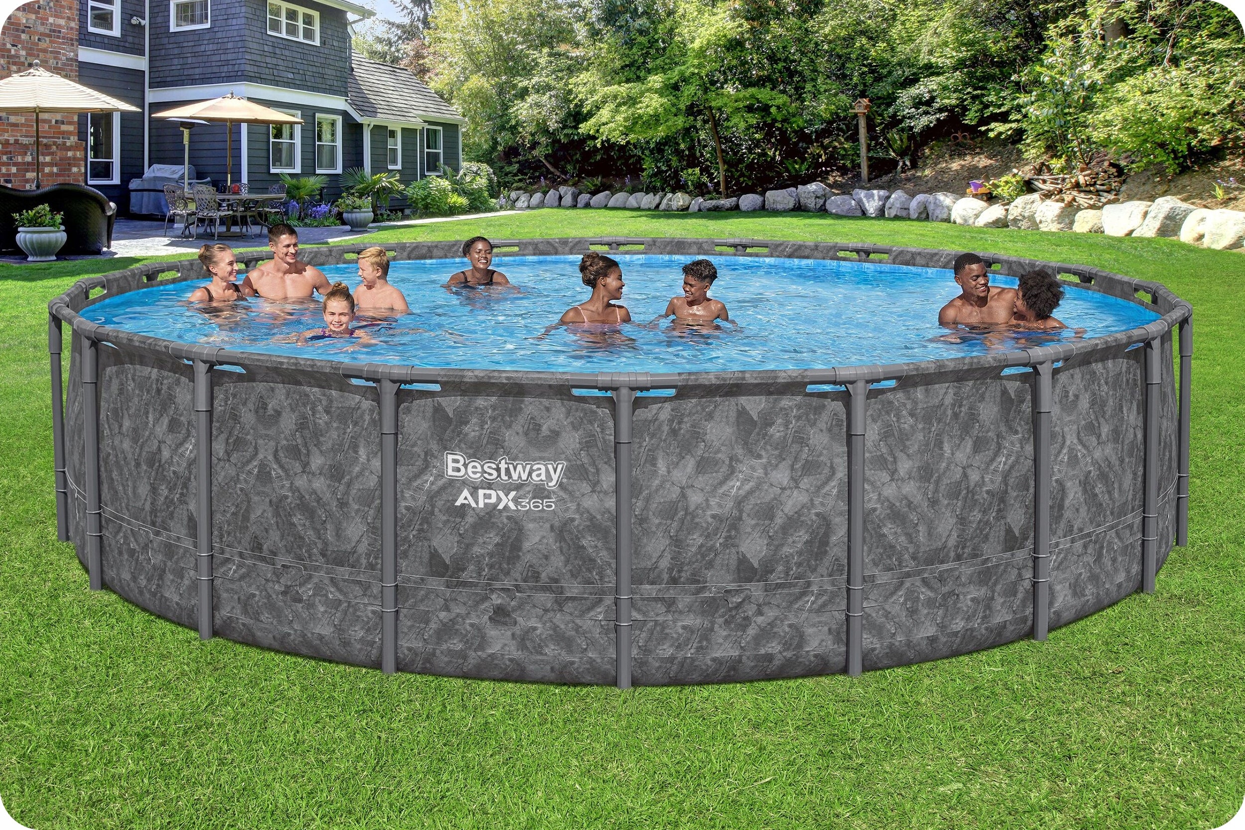 GARDEN FRAME POOL YEAR-ROUND 610x132cm APX SET 11in1 BESTWAY Brand Bestway