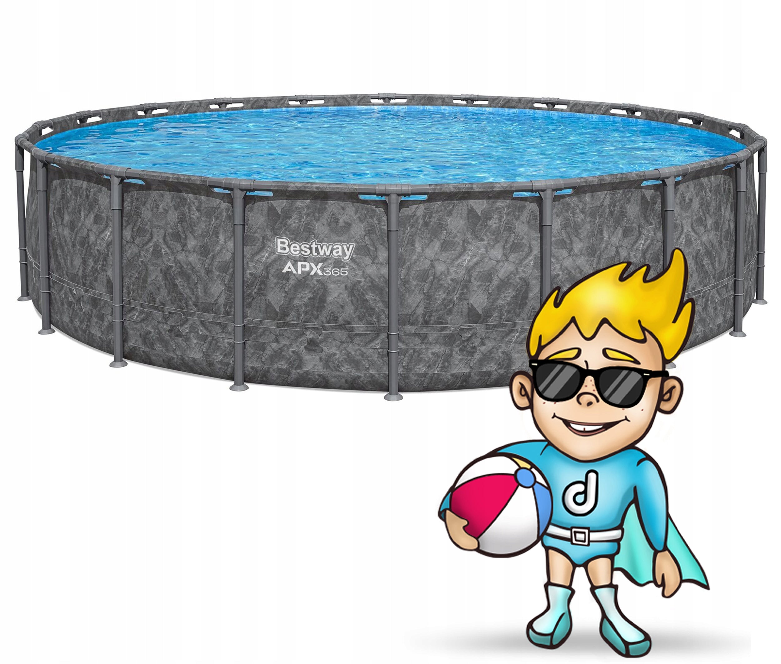 GARDEN FRAME POOL YEAR-ROUND 610x132cm APX SET 11in1 BESTWAY Packaging status original