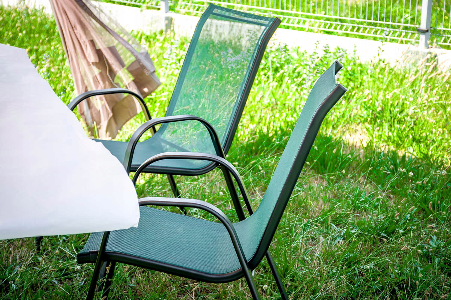 GARDEN FURNITURE 6 CHAIRS SET LARGE GARDEN TABLE 140x80 METAL SET Number of items in the set 7