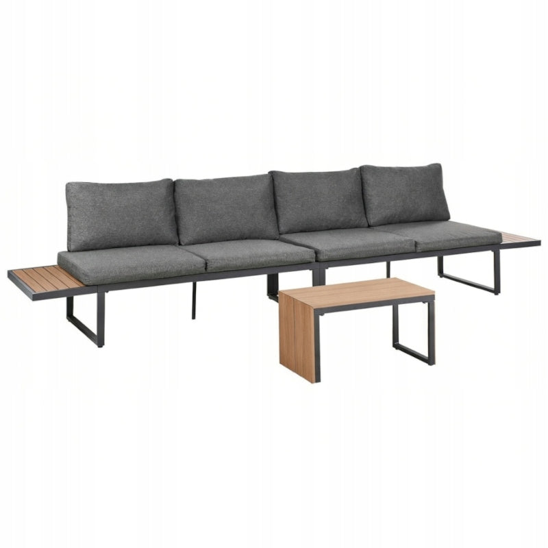 GARDEN FURNITURE ALUMINUM CORNER MODULAR SET WOOD GRAY TERRACE Manufacturer HDM