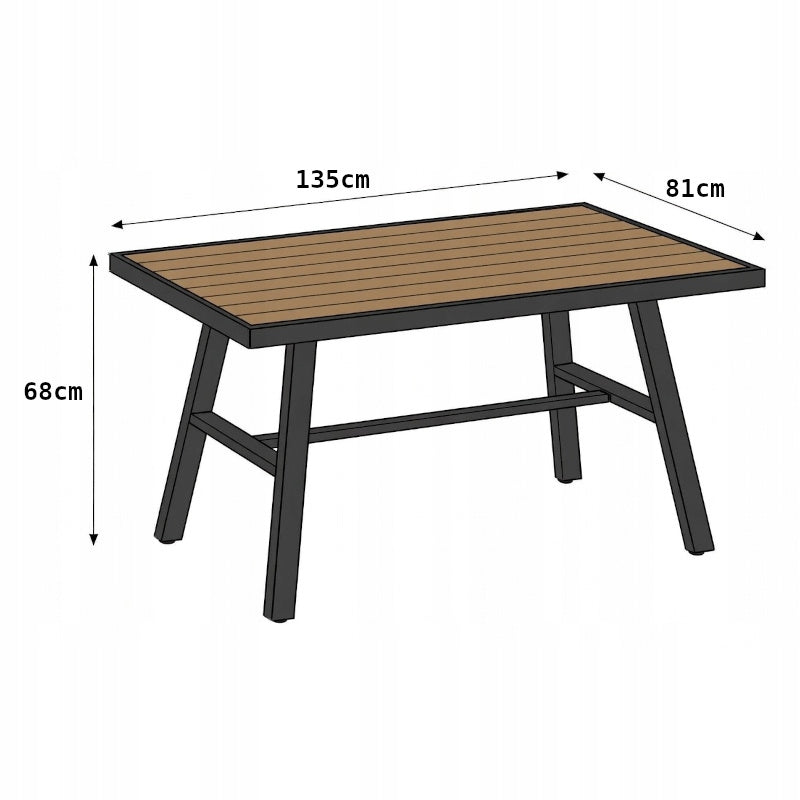 GARDEN FURNITURE ALUMINUM CORNER SEATING SET BEIGE TERRACE TABLE Main material metal
