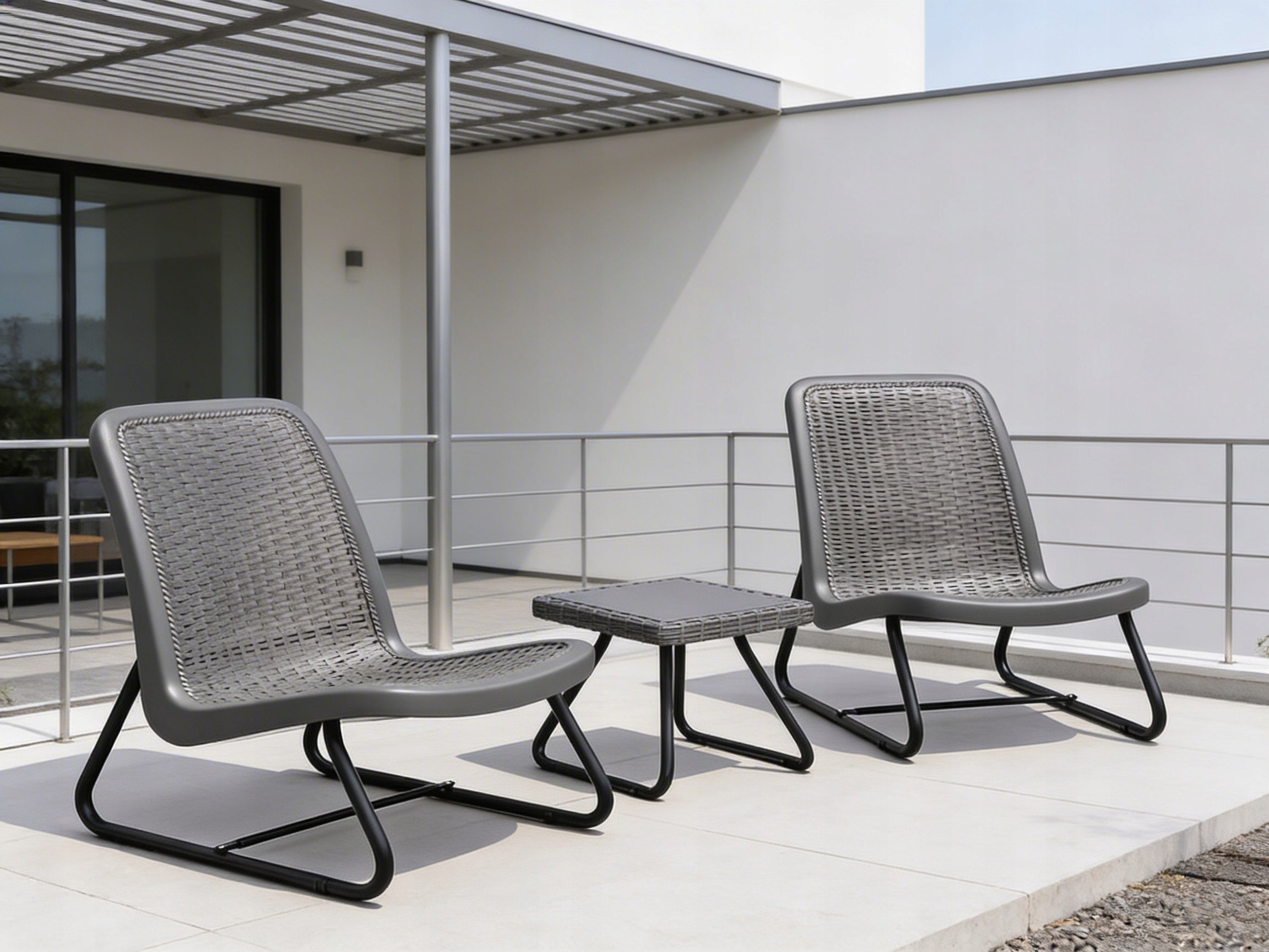 GARDEN FURNITURE BALCONY GARDEN FURNITURE SET DC30+DT07 TABLE GREY Main material synthetic material