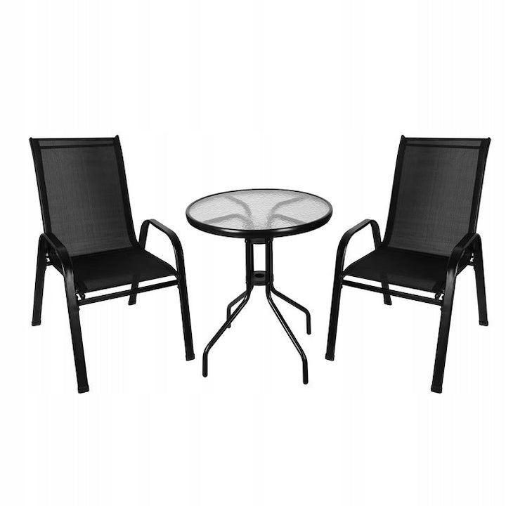 GARDEN FURNITURE BALCONY GARDEN FURNITURE SET TABLE + 2 CHAIRS Line Caffista
