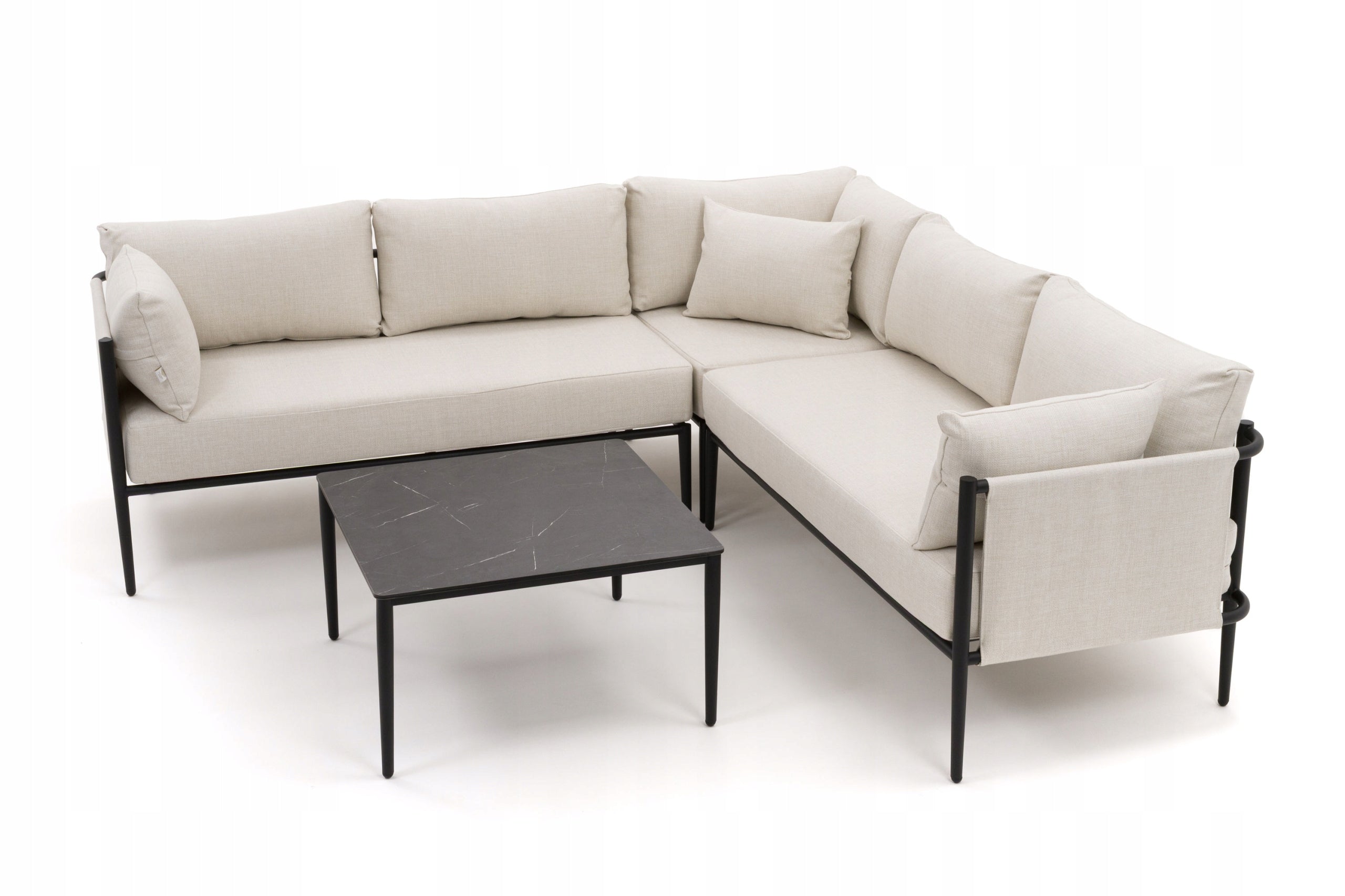 GARDEN FURNITURE CORNER TERRACE MODERN ALUMINUM BELIZE BEIGE-BLACK Number of items in the set 4