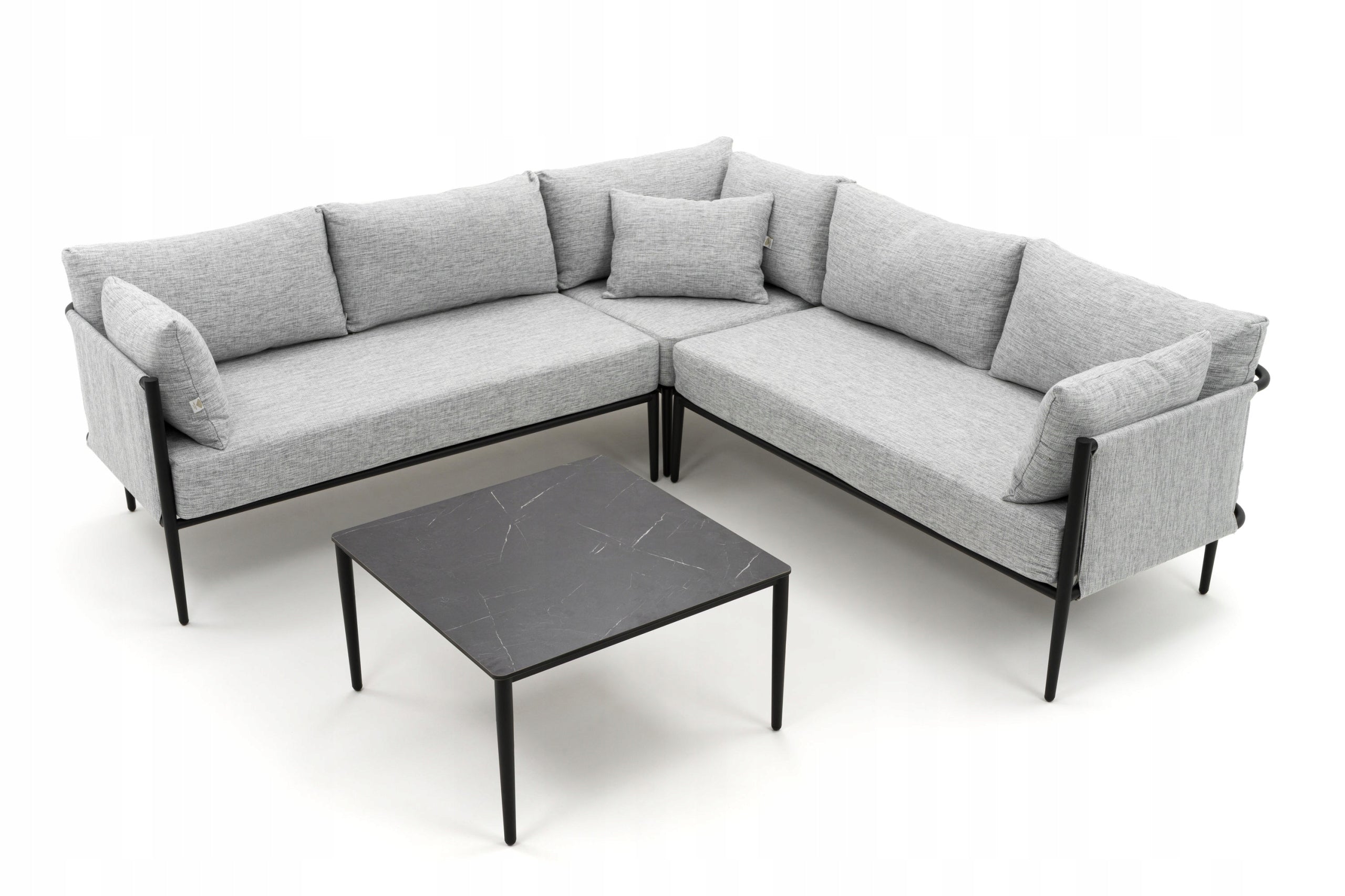 GARDEN FURNITURE CORNER TERRACE MODERN ALUMINUM BELIZE GRAY-BLACK Main material aluminum