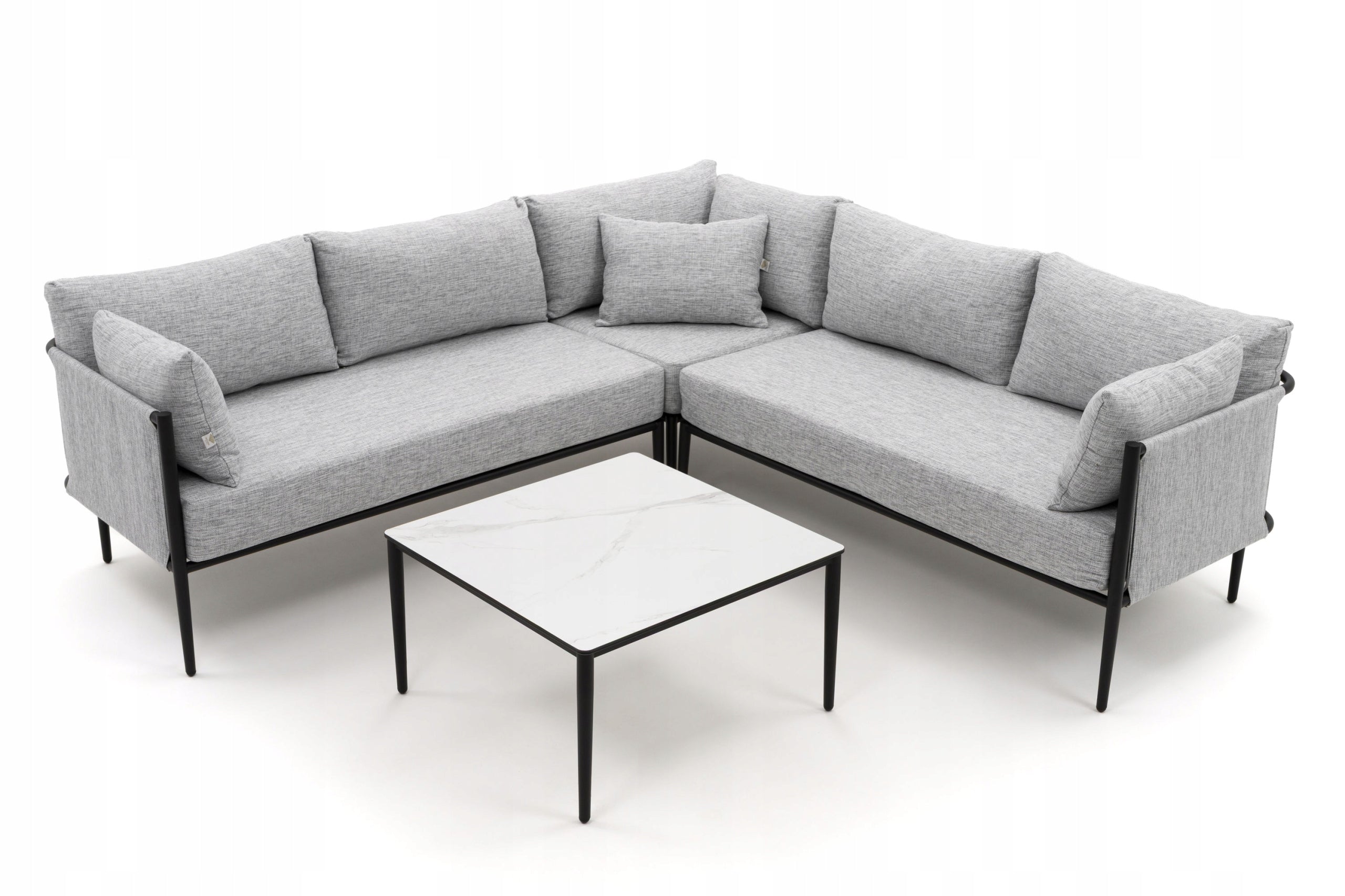 GARDEN FURNITURE CORNER TERRACE MODERN ALUMINUM BELIZE GRAY-WHITE Main material metal