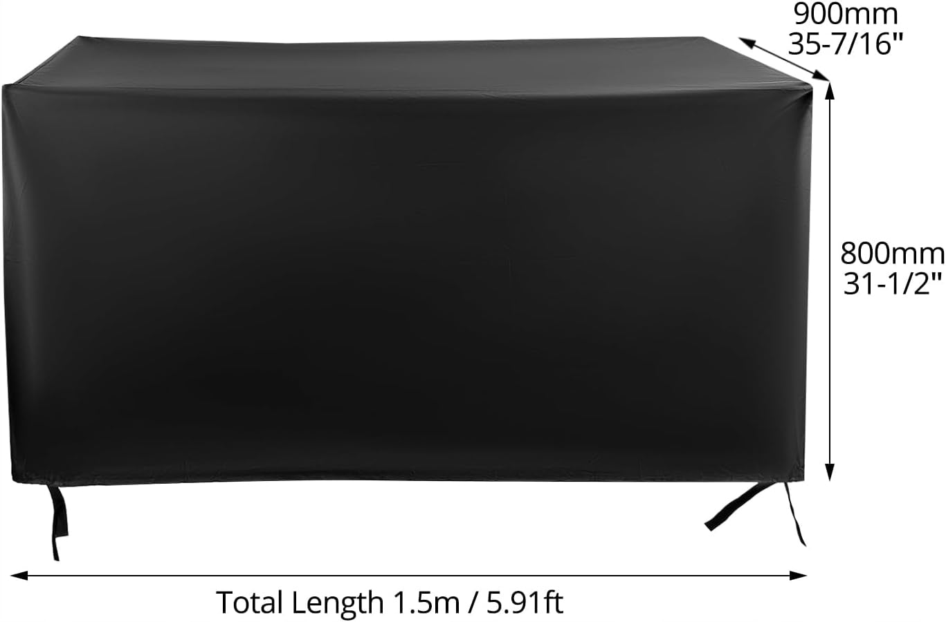 GARDEN FURNITURE COVER CHAIRS TABLE 150 x 90 x 80 cm BLACK STRONG Manufacturer no brand