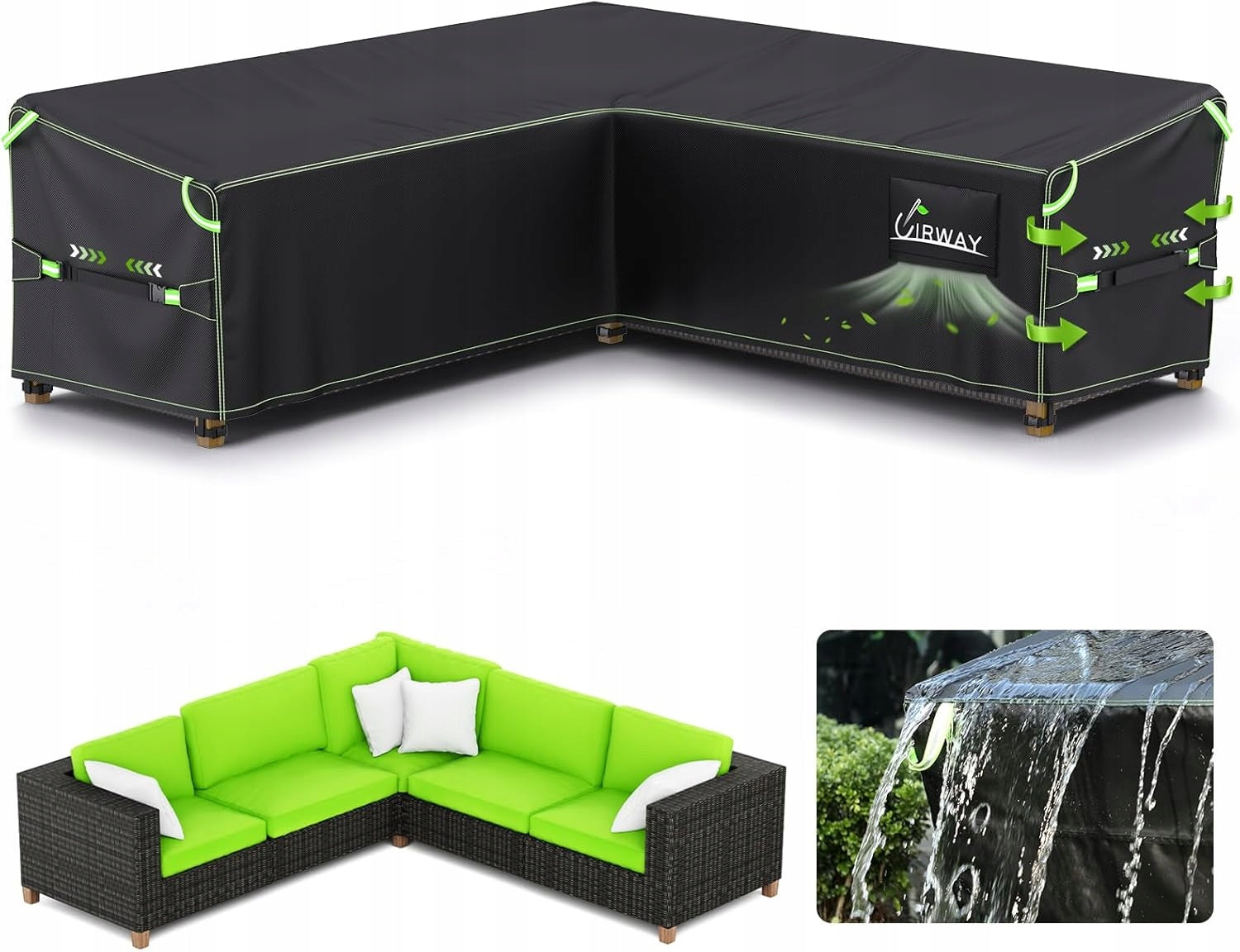 GARDEN FURNITURE COVER CORNER WATERPROOF PROTECTIVE tarpaulin 250x250