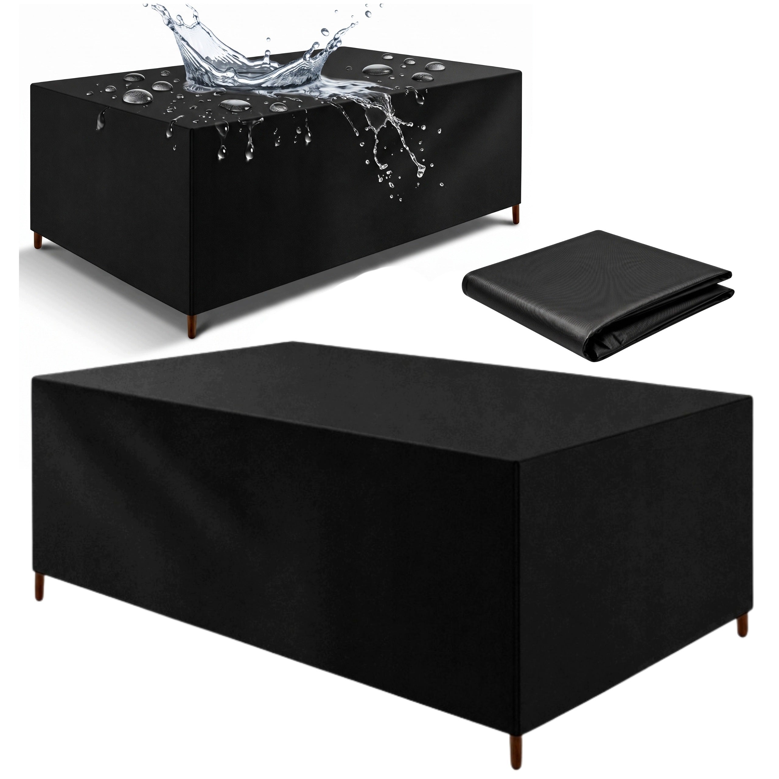 GARDEN FURNITURE COVER GARDEN TABLE 220x105x105 waterproof black