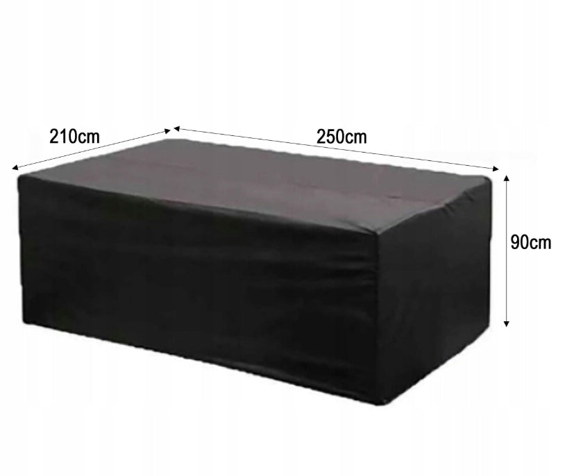 GARDEN FURNITURE COVER GARDEN TABLE 250x210x90 waterproof black Manufacturer code pokrowiec na meble ogrodowe duży solidny