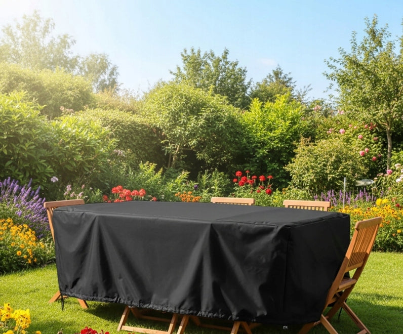 GARDEN FURNITURE COVER GARDEN TABLE 250x210x90 waterproof black Product width 210.01 cm