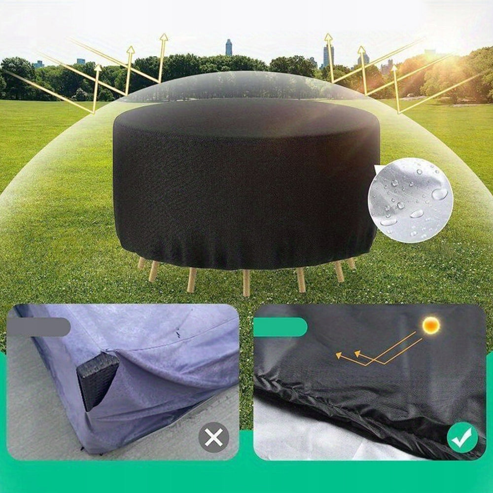 GARDEN FURNITURE COVER TABLE ARMCHAIR CHAIR WATERPROOF ROUND 230x110 Product height 110 cm