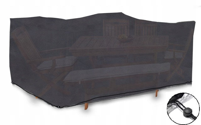 GARDEN FURNITURE COVER TARPAULIN GREY BALCONY TABLE CHAIRS 350x250x75