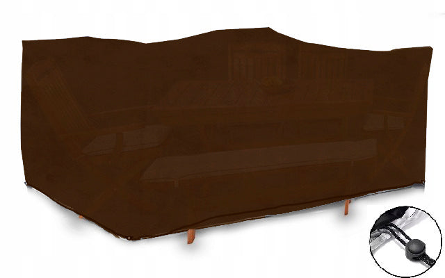 GARDEN FURNITURE COVER WATERPROOF SET TABLE BROWN 250x250x75