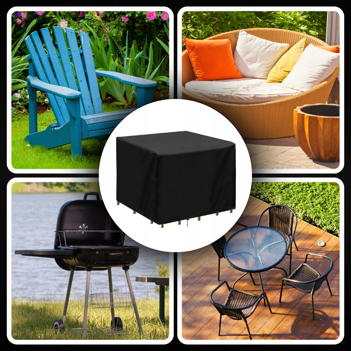GARDEN FURNITURE COVER WATERPROOF STRONG DURABLE GARDEN 140X140X90CM Manufacturer MEMFLOW