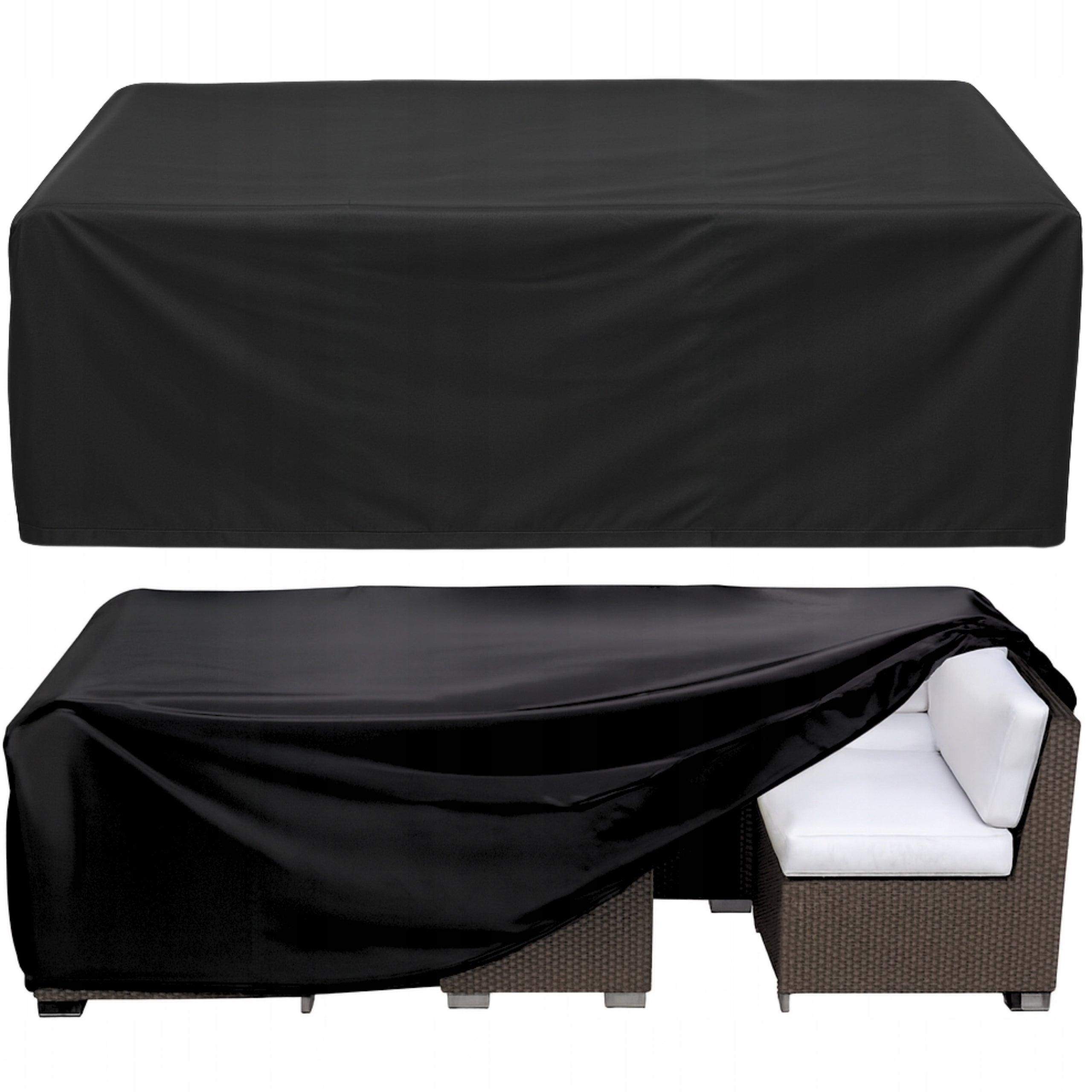 GARDEN FURNITURE COVER WATERPROOF TABLE DURABLE BLACK 308x138x98