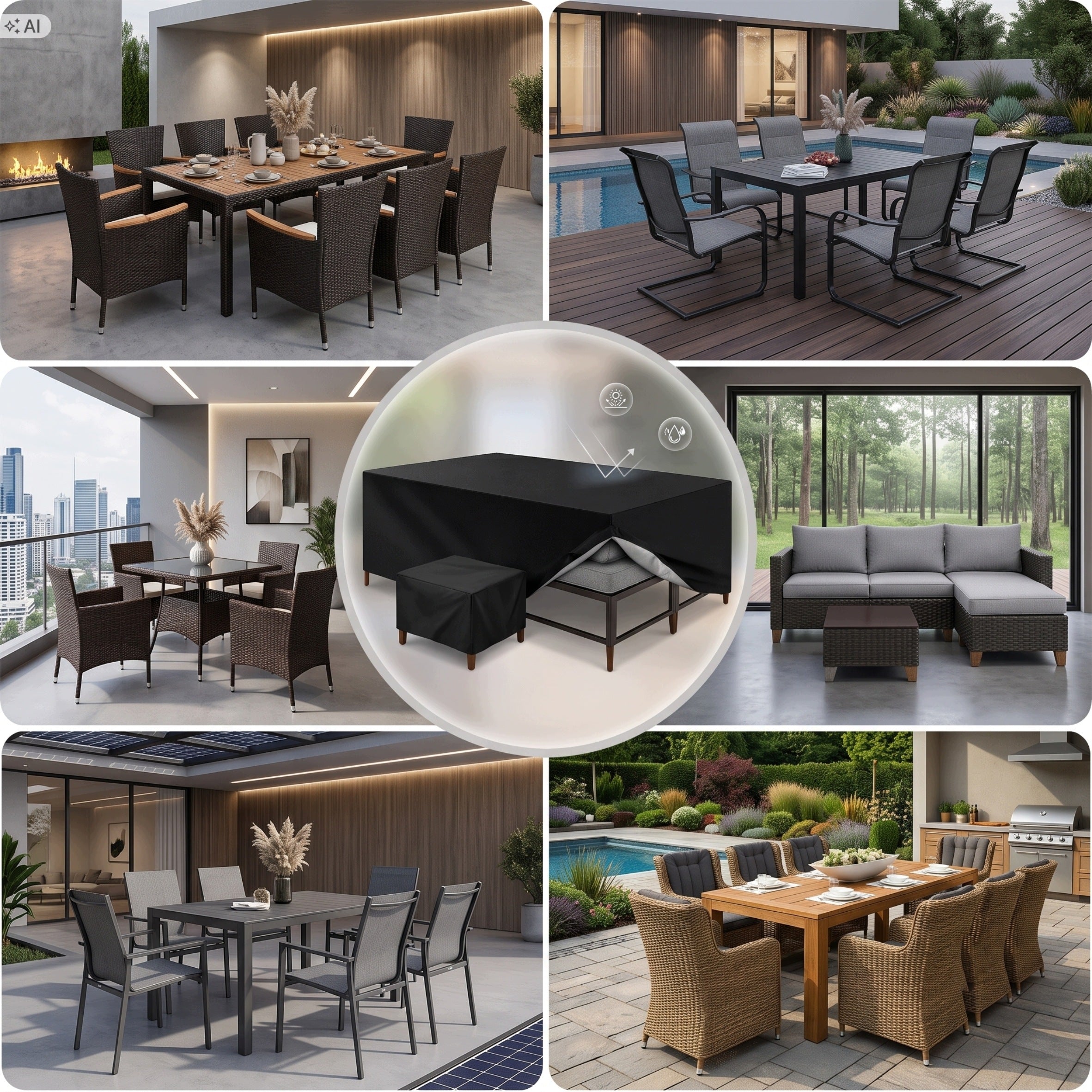 GARDEN FURNITURE COVER WOODRESISTANT 180x120x74 OXFORD STRONG MATERIAL Manufacturer code POKROWIEC NA STÓŁ MEBLE OGRODOWE WYTRZYMAŁY