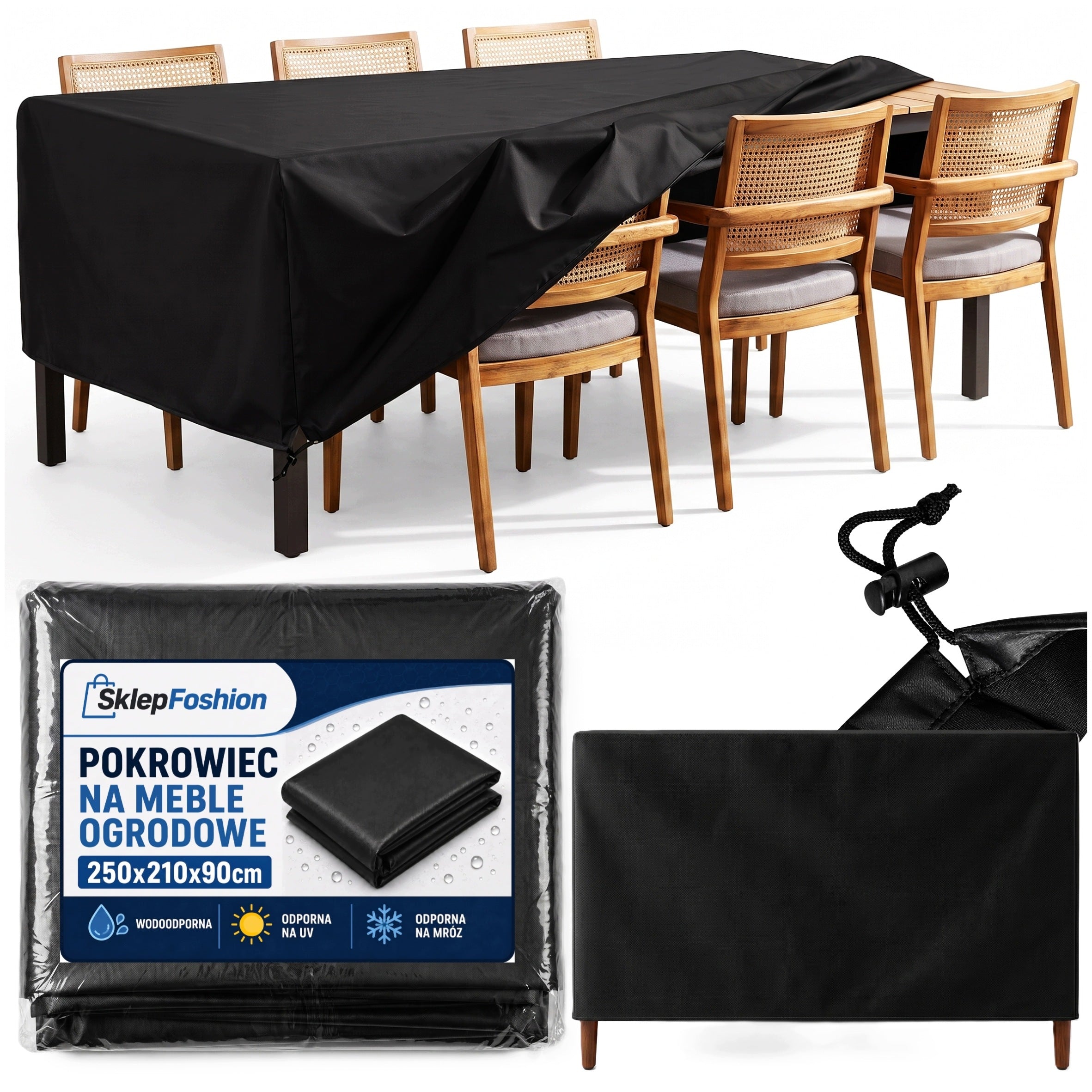 GARDEN FURNITURE COVER WOODRESISTANT 250x210x90 OXFORD STRONG MATERIAL