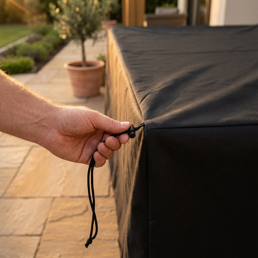 GARDEN FURNITURE COVER waterproof table 250x210x90 black strong oxford Length 250 cm