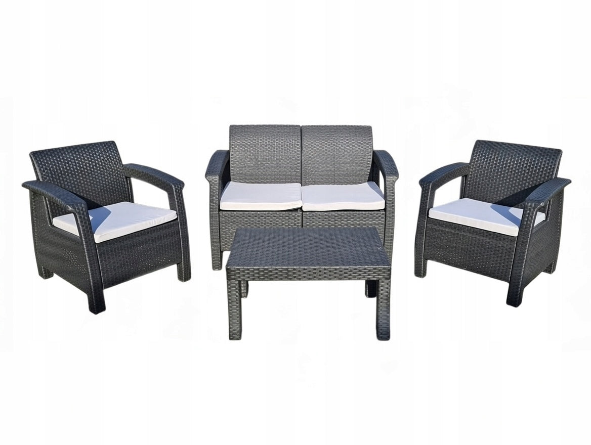 GARDEN FURNITURE FOR TERRACE RATTAN SEATING SET ANTHRACITE TABLE Number of items in the set 4