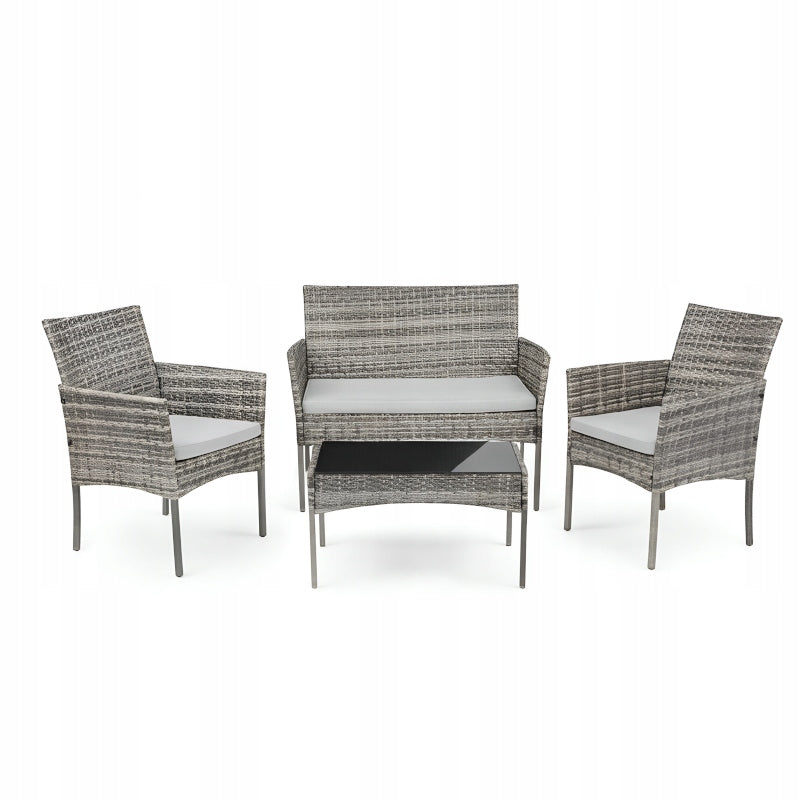 GARDEN FURNITURE FOR TERRACE RATTAN SEATING SET GREY SET HDM Number of items in the set 4