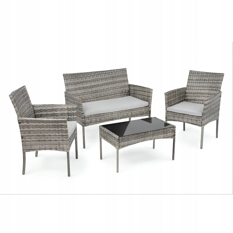 GARDEN FURNITURE FOR TERRACE RATTAN SEATING SET GREY SET HDM Packaging status original