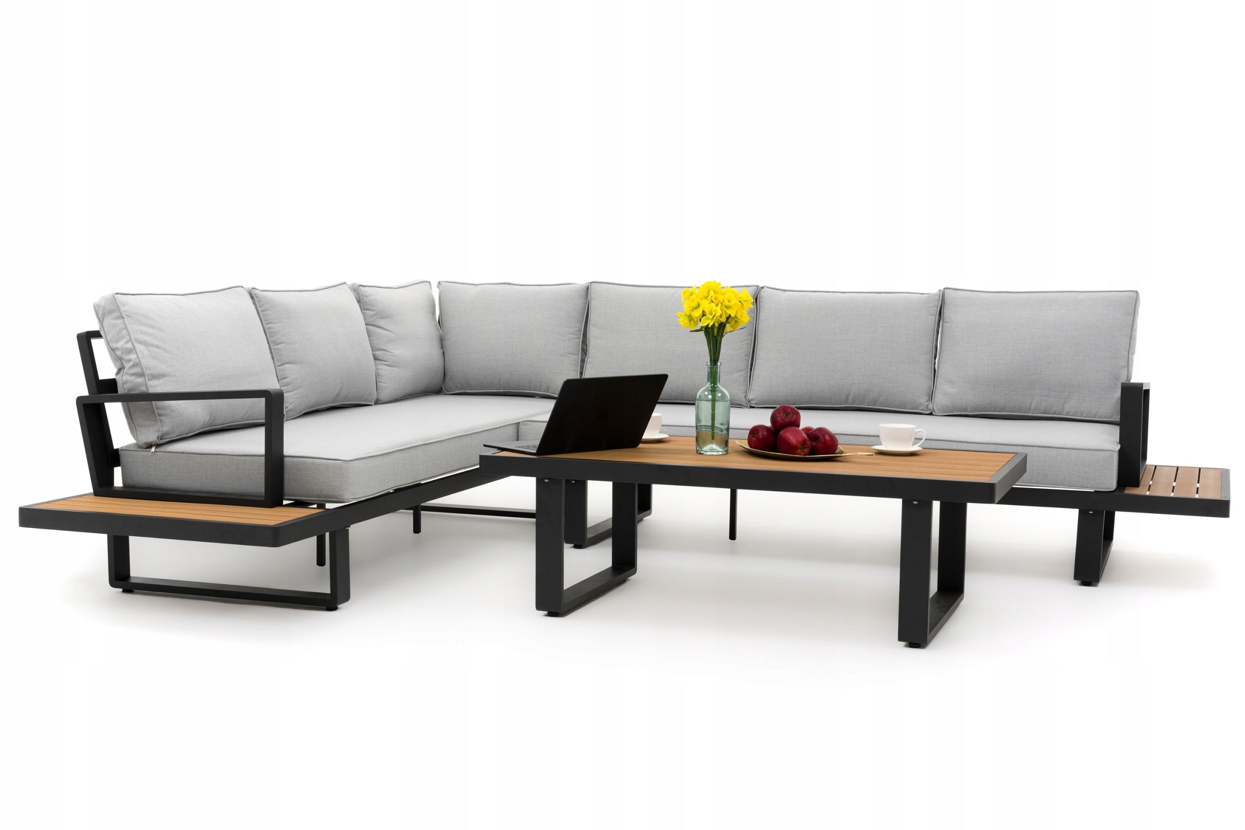 GARDEN FURNITURE LARGE CORNER MODERN ALUMINUM GRAPHITE-GREY ATOLL Manufacturer New Home