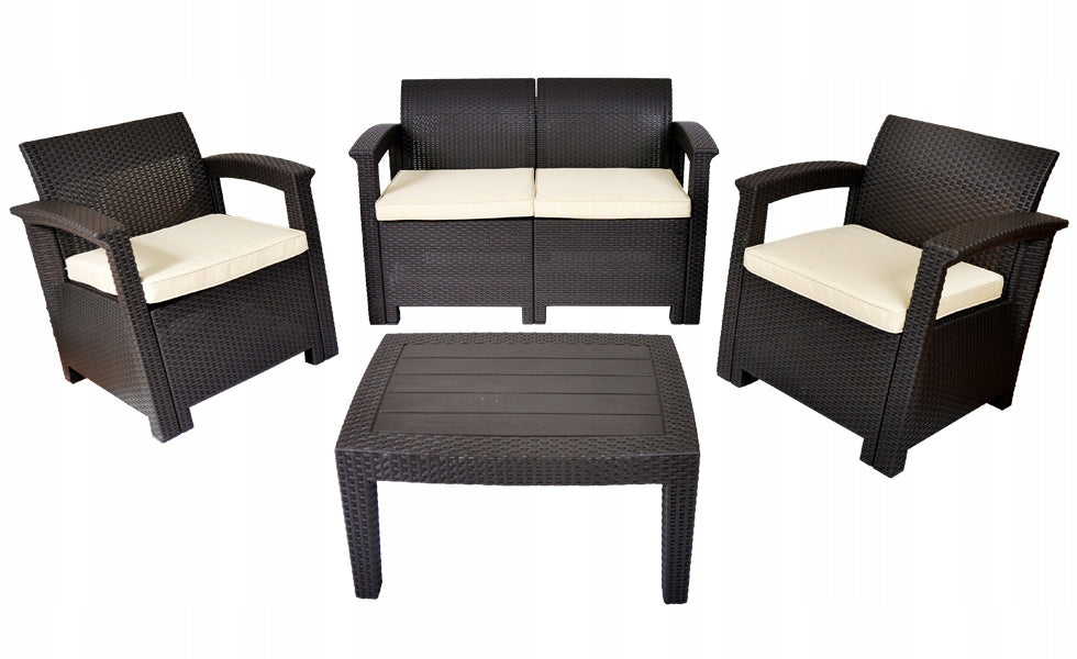 GARDEN FURNITURE MADRID BROWN TECHNORATTAN set EAN (GTIN) 5907804817542