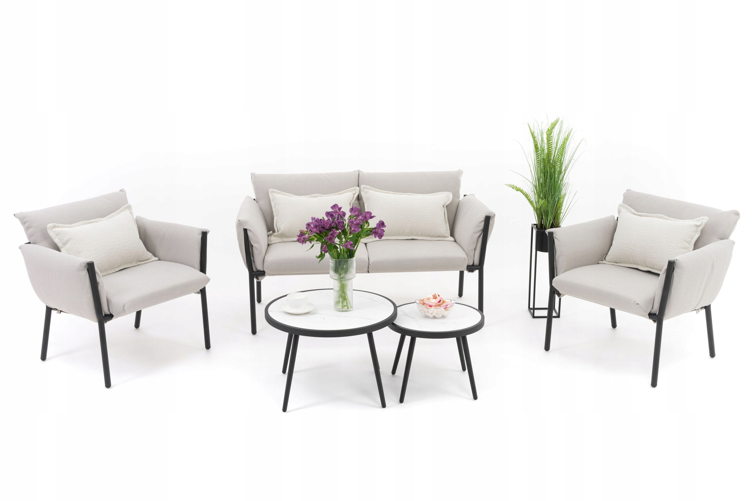 GARDEN FURNITURE MODERN LUXURY TERRACE ALUMINUM TULUM BEIGE-BLACK Manufacturer New Home