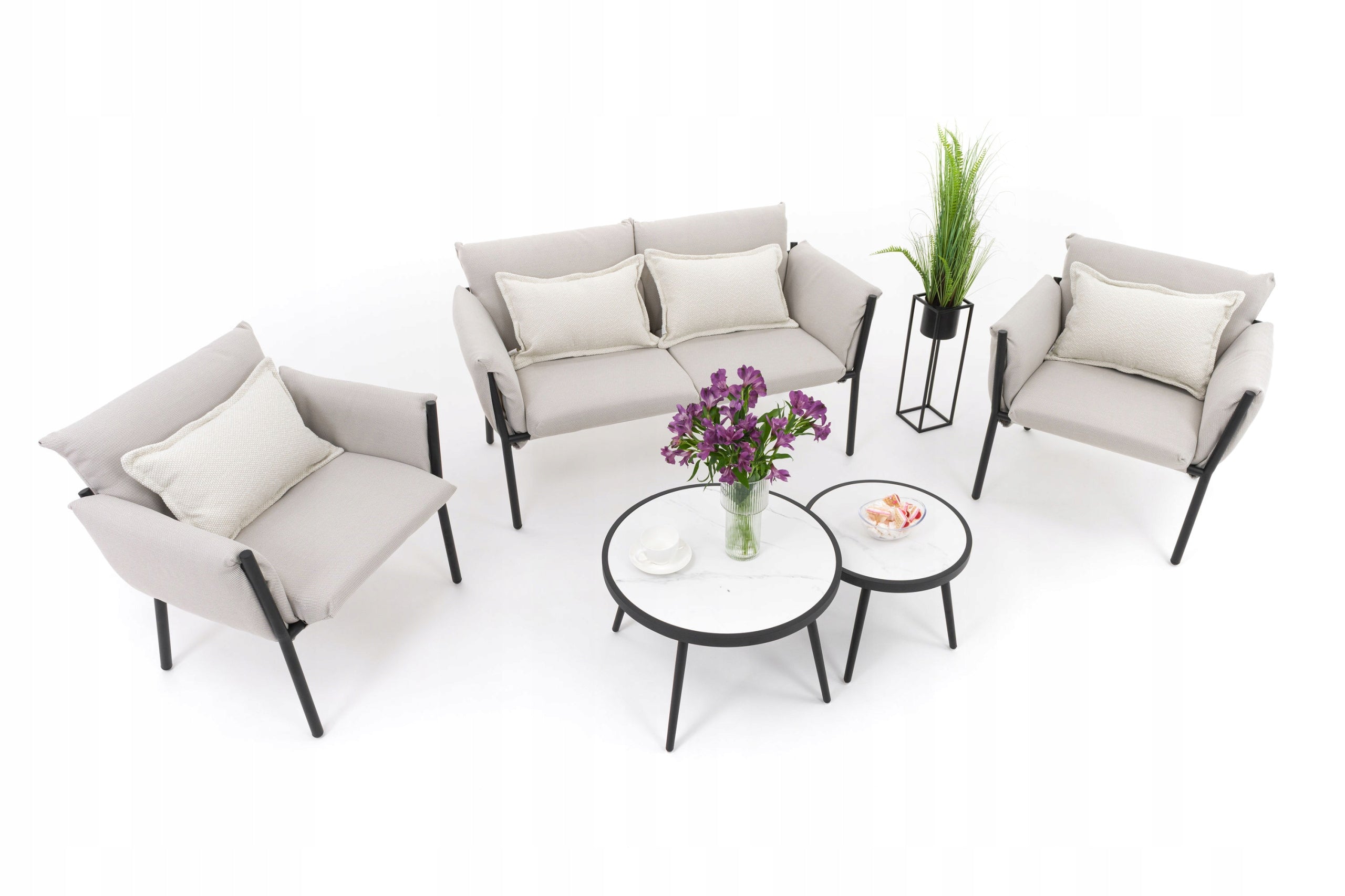 GARDEN FURNITURE MODERN LUXURY TERRACE ALUMINUM TULUM BEIGE-BLACK Manufacturer code ZESTAW TULUM - BEŻ+CZARNY