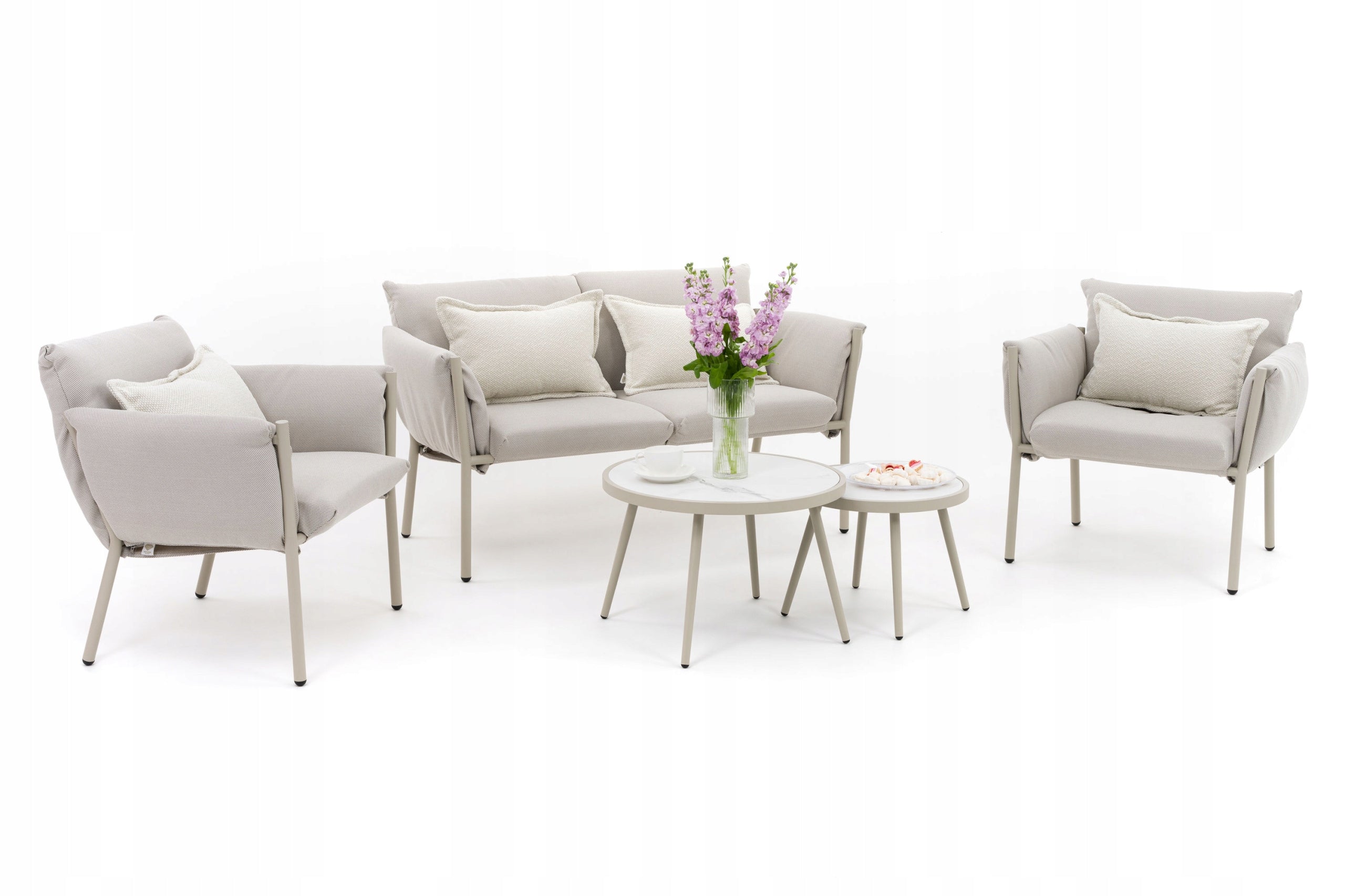 GARDEN FURNITURE MODERN LUXURY TERRACE ALUMINUM TULUM BEIGE/KHAKI Packaging status original