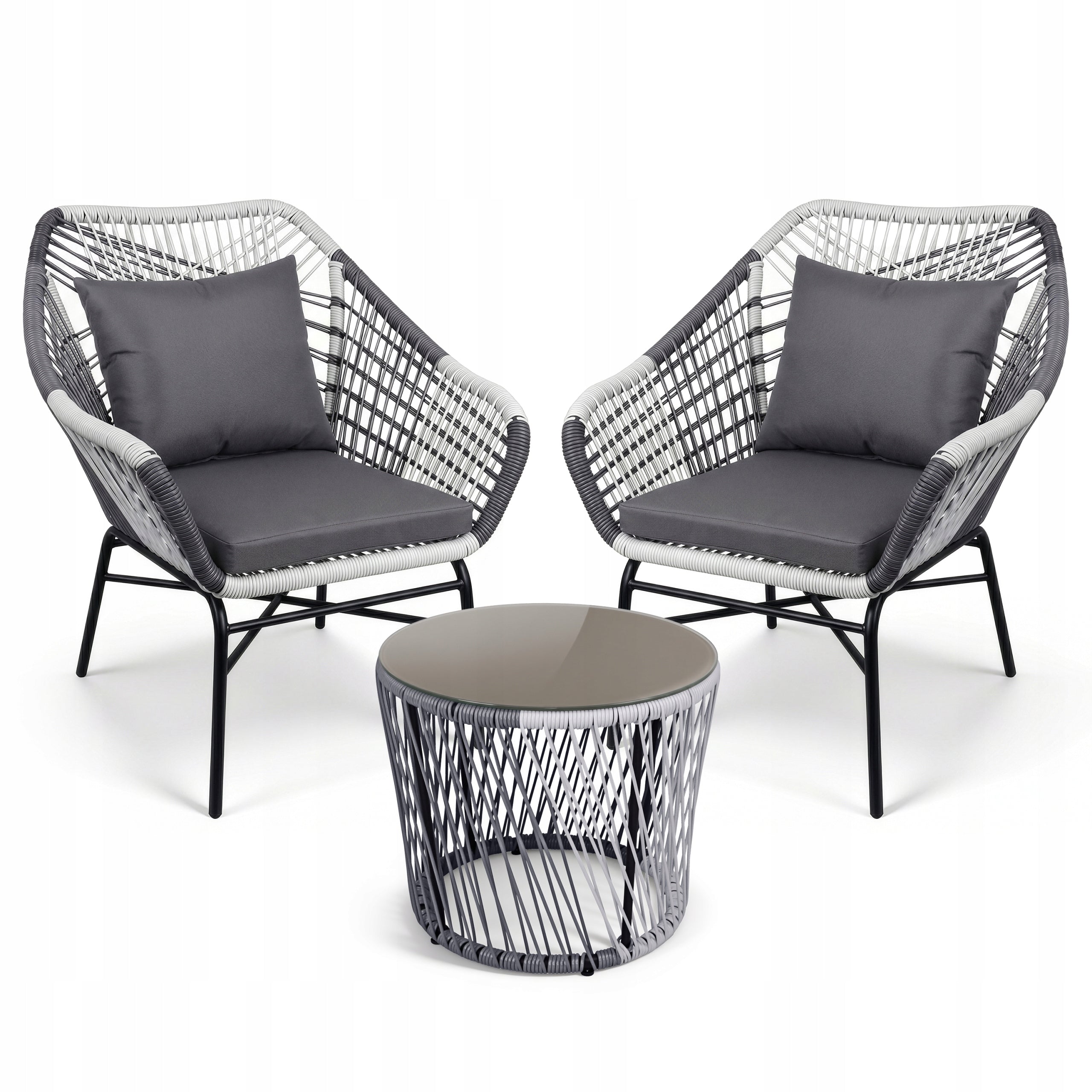 GARDEN FURNITURE SET 2 ARMCHAIRS + TABLE Main material synthetic rattan