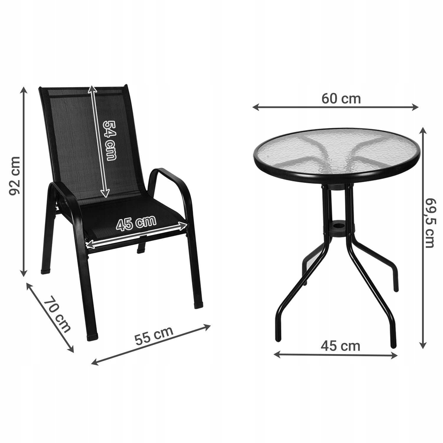 GARDEN FURNITURE SET 2x GARDEN CHAIR GARDEN TABLE FOR BALCONY GARDEN EAN (GTIN) 5904100215928